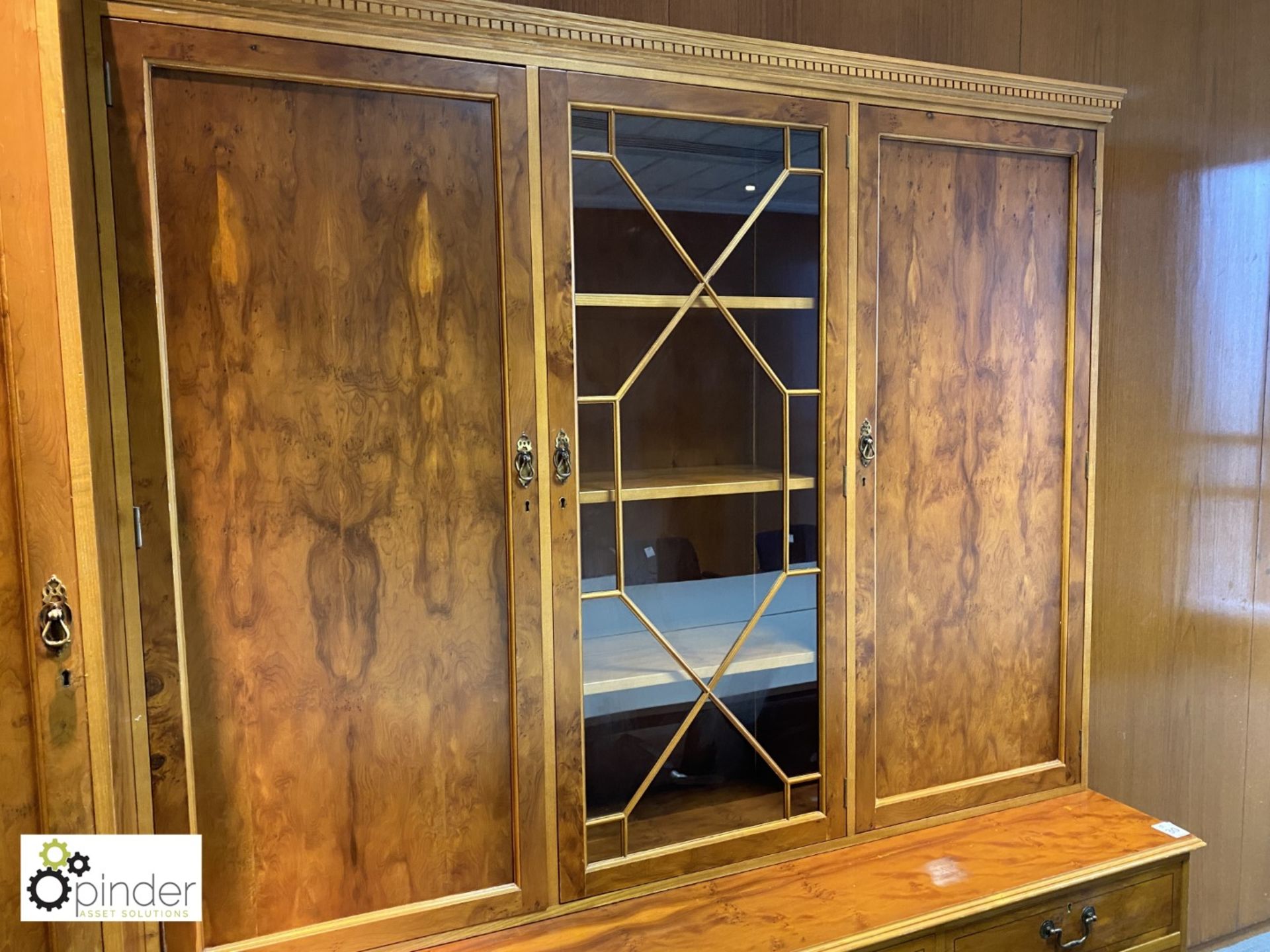 Walnut effect Bookcase, with 6-drawer base and full height cabinet, 2400mm x 600mm x 2140mm high ( - Image 4 of 7