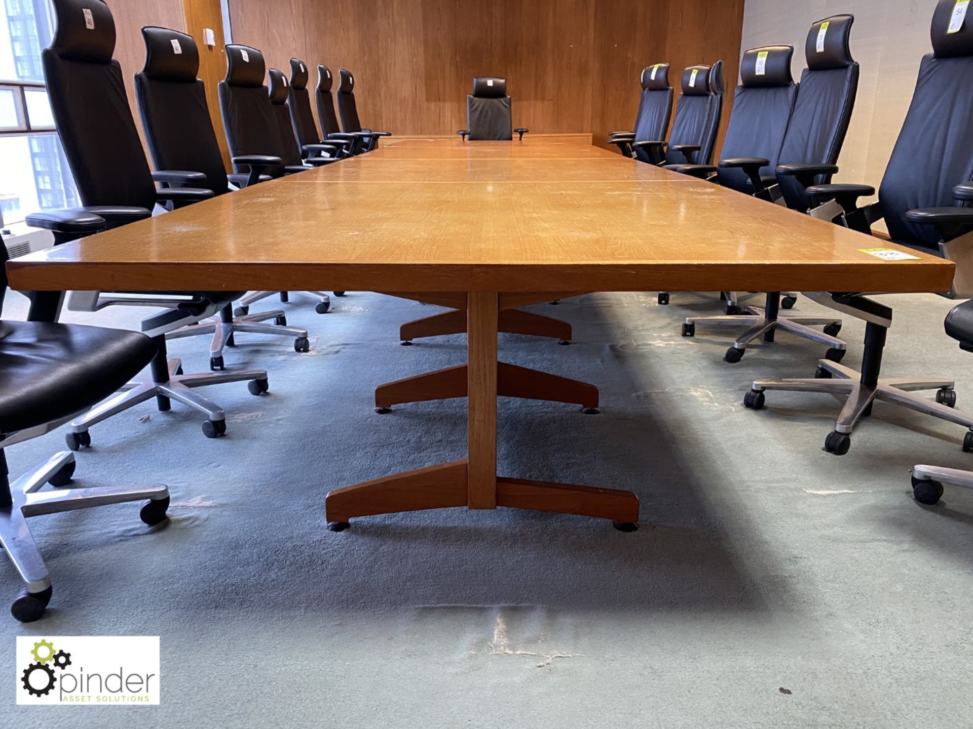 Oak 4-section Meeting Table, 6400mm x 1590mm (located in Meeting Room 13 on 23rd Floor) - Image 3 of 6