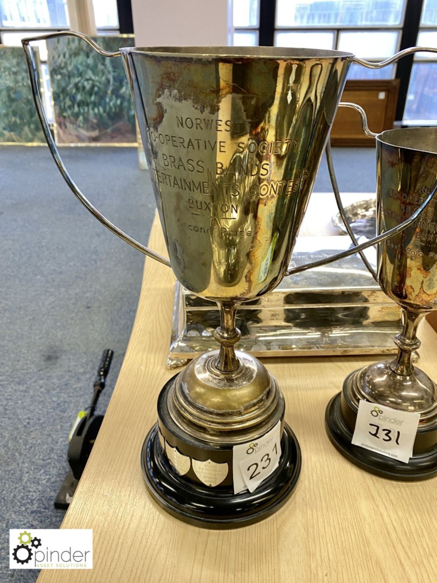 2 silver plate Trophies, Norwest Co-Op Society Brass Band Contest, Buxton (located on 6th Floor) - Image 2 of 3