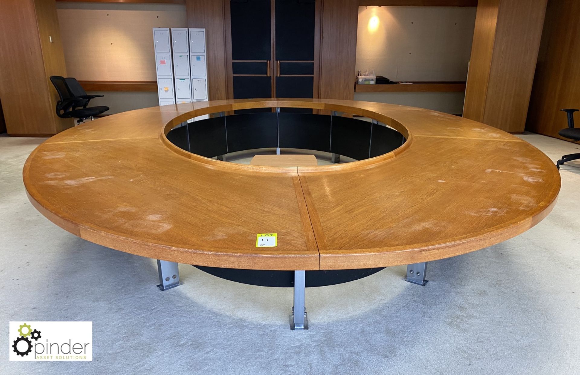 Teak oval Boardroom Table, 5650mm x 3500mm (located in Boardroom on 23rd Floor) - Image 6 of 6
