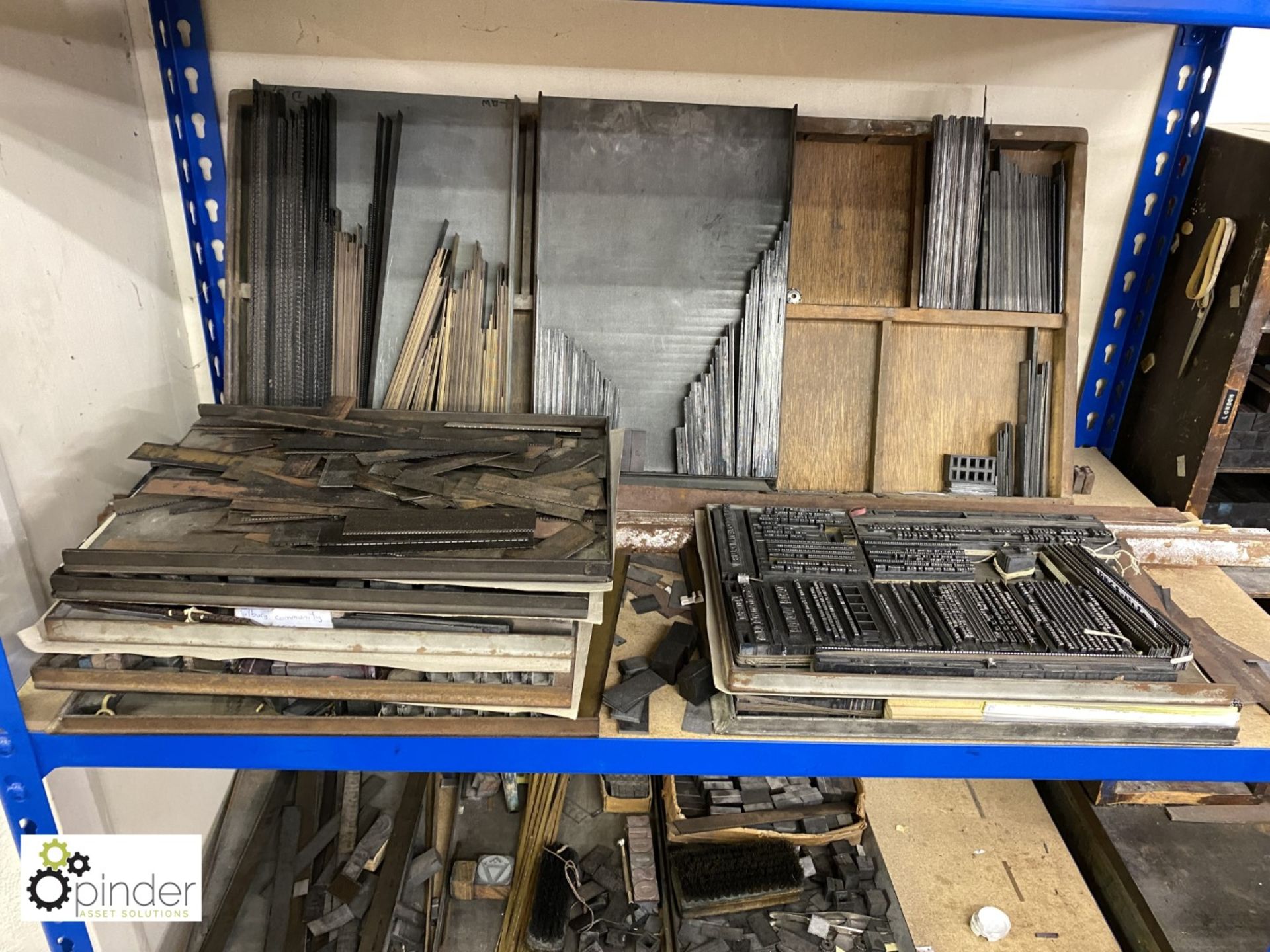 Quantity Letterpress Packing Rules, 10 Type Plates, Type Cases, Lead Type to 5 drawers (please - Image 3 of 10