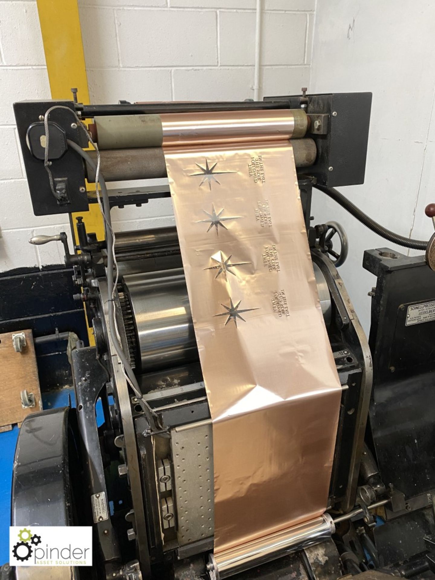 Heidelberg 10 x15 Embossing Press, serial number 125-178, 240volts, with heated platen (B&H - Image 3 of 9