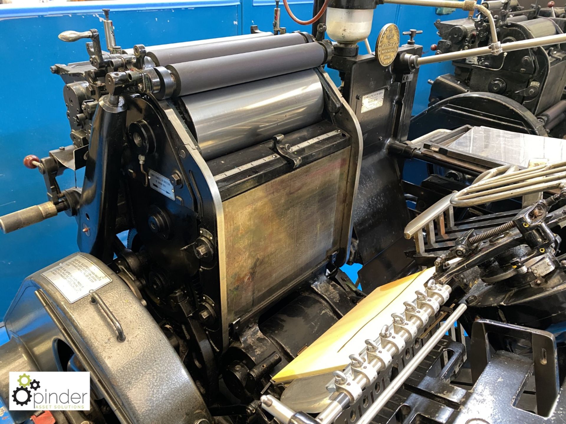 Heidelberg 10x15 Roller Lock Platen Press, 2 chases, 2 cutting plates, serial number T161-683E ( - Image 3 of 5