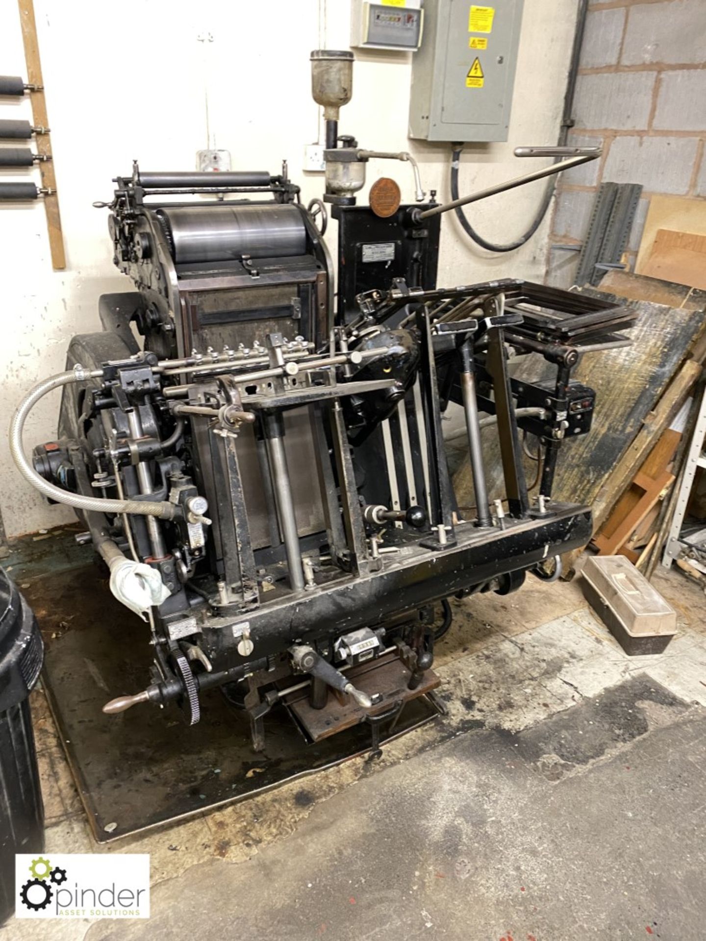 Heidelberg 10x15 Platen Press, serial number 114529E, with 2 chases (please note this lot is located - Image 6 of 7