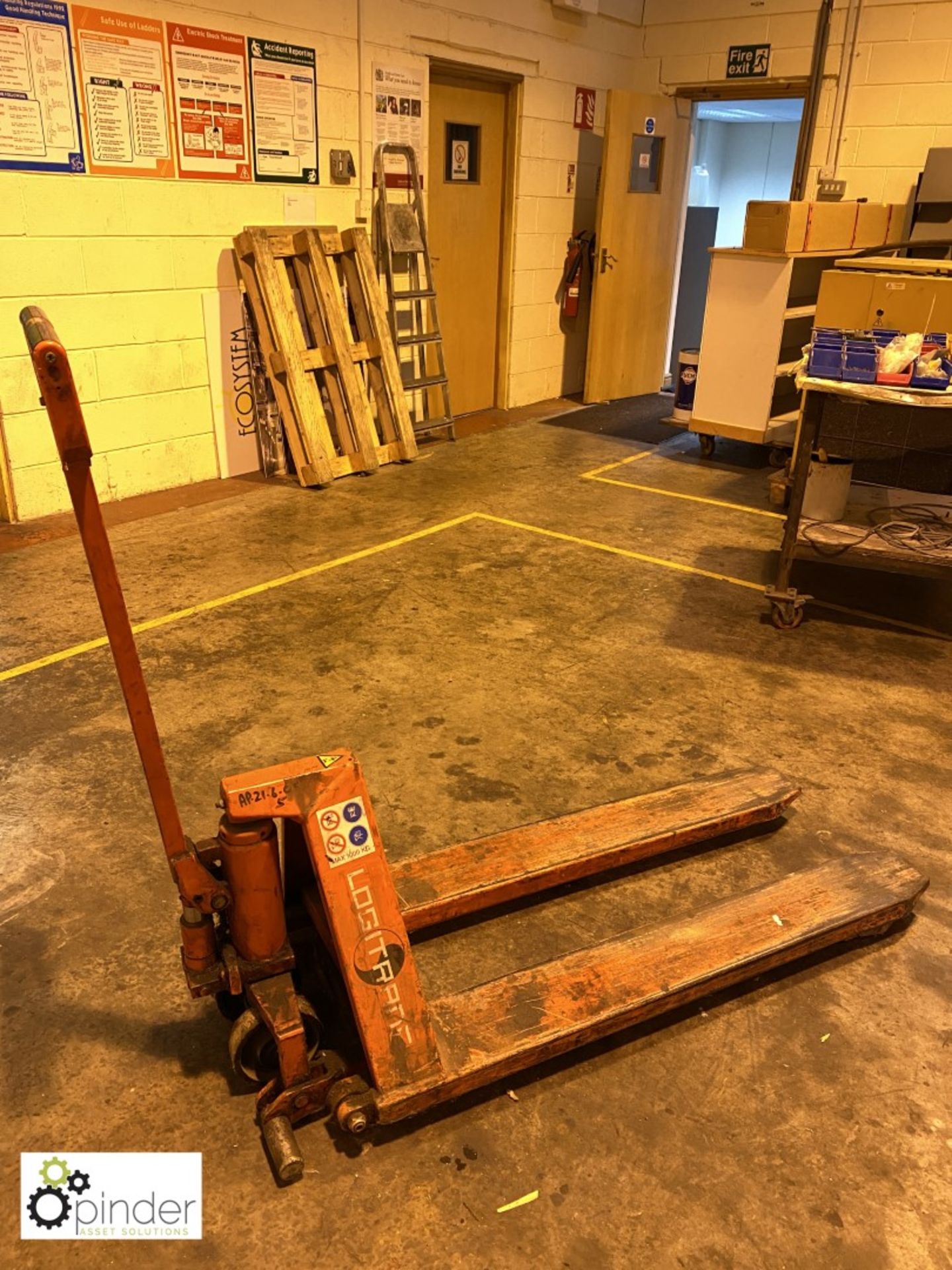 Logitrans high lift Pallet Truck, 1000kg, 1140mm tines (please note this lot is located in Wakefield - Image 2 of 3