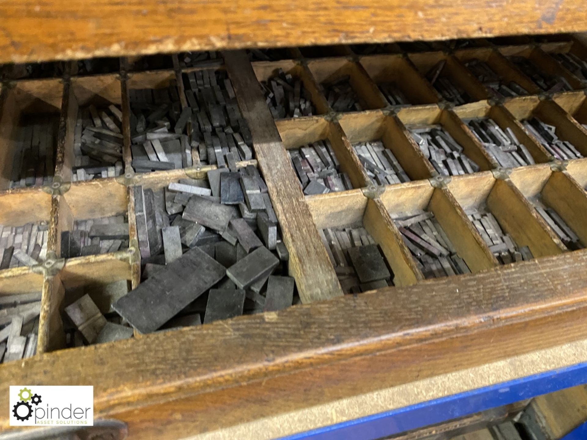 Quantity Letterpress Packing Rules, 10 Type Plates, Type Cases, Lead Type to 5 drawers (please - Image 10 of 10