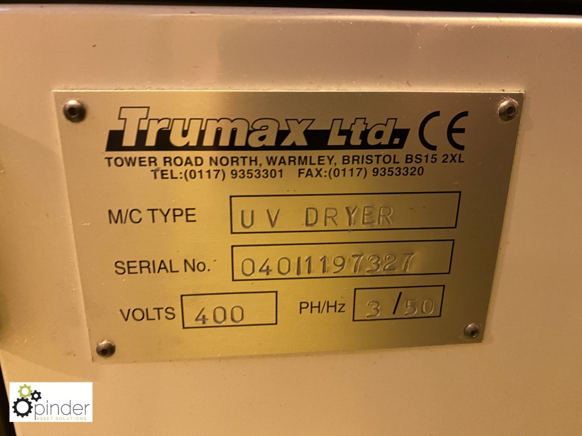 Trumax UV Dryer, sn 04011197327 (please note this lot is located in Wakefield and needs to be - Image 6 of 13