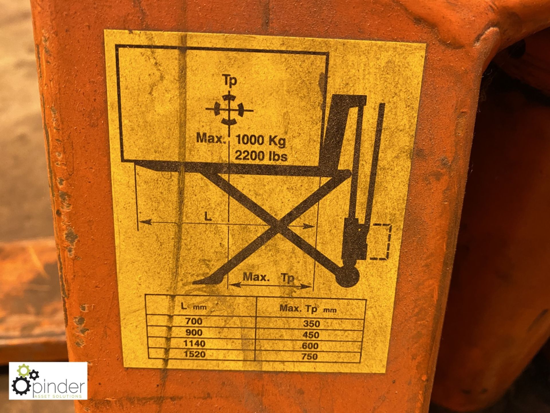 Logitrans high lift Pallet Truck, 1000kg, 1140mm tines (please note this lot is located in Wakefield - Image 3 of 3