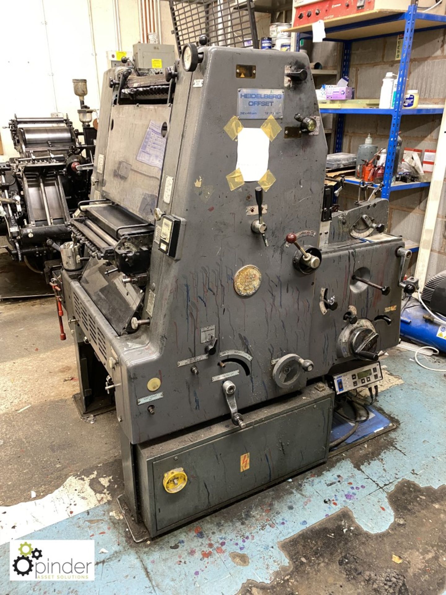 Heidelberg GTO 46 single colour Offset Press, 86153664 impressions, 32x46cm, serial number 669378, - Image 3 of 15