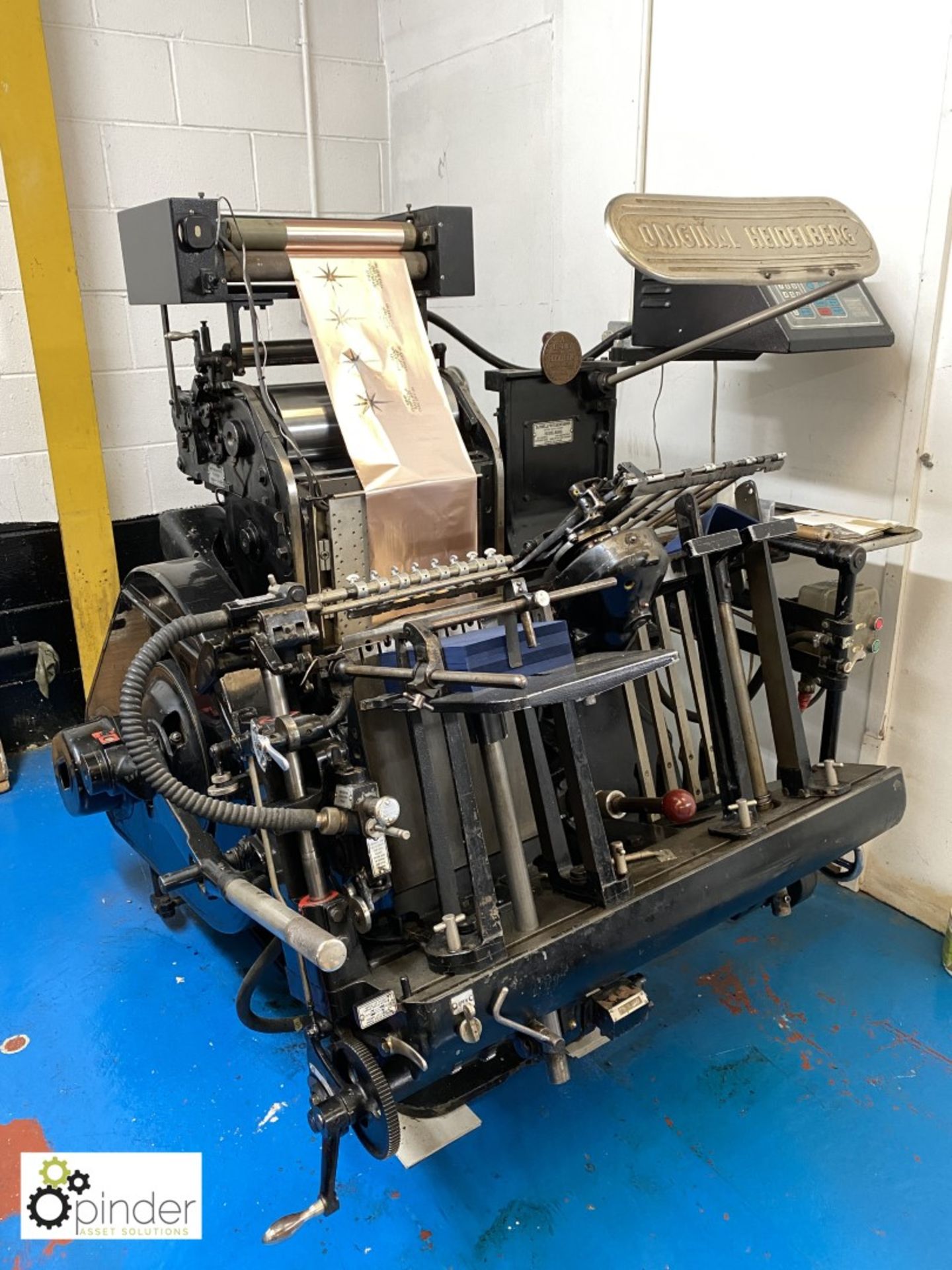 Heidelberg 10 x15 Embossing Press, serial number 125-178, 240volts, with heated platen (B&H