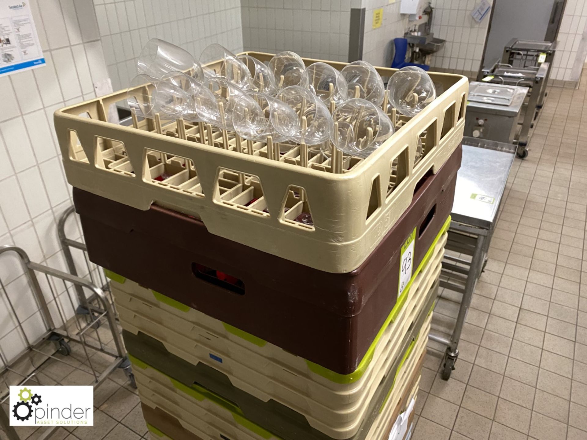 Large quantity Glass Carrying Trays including quantity glassware and trolley (located in Tray Wash - Image 2 of 2