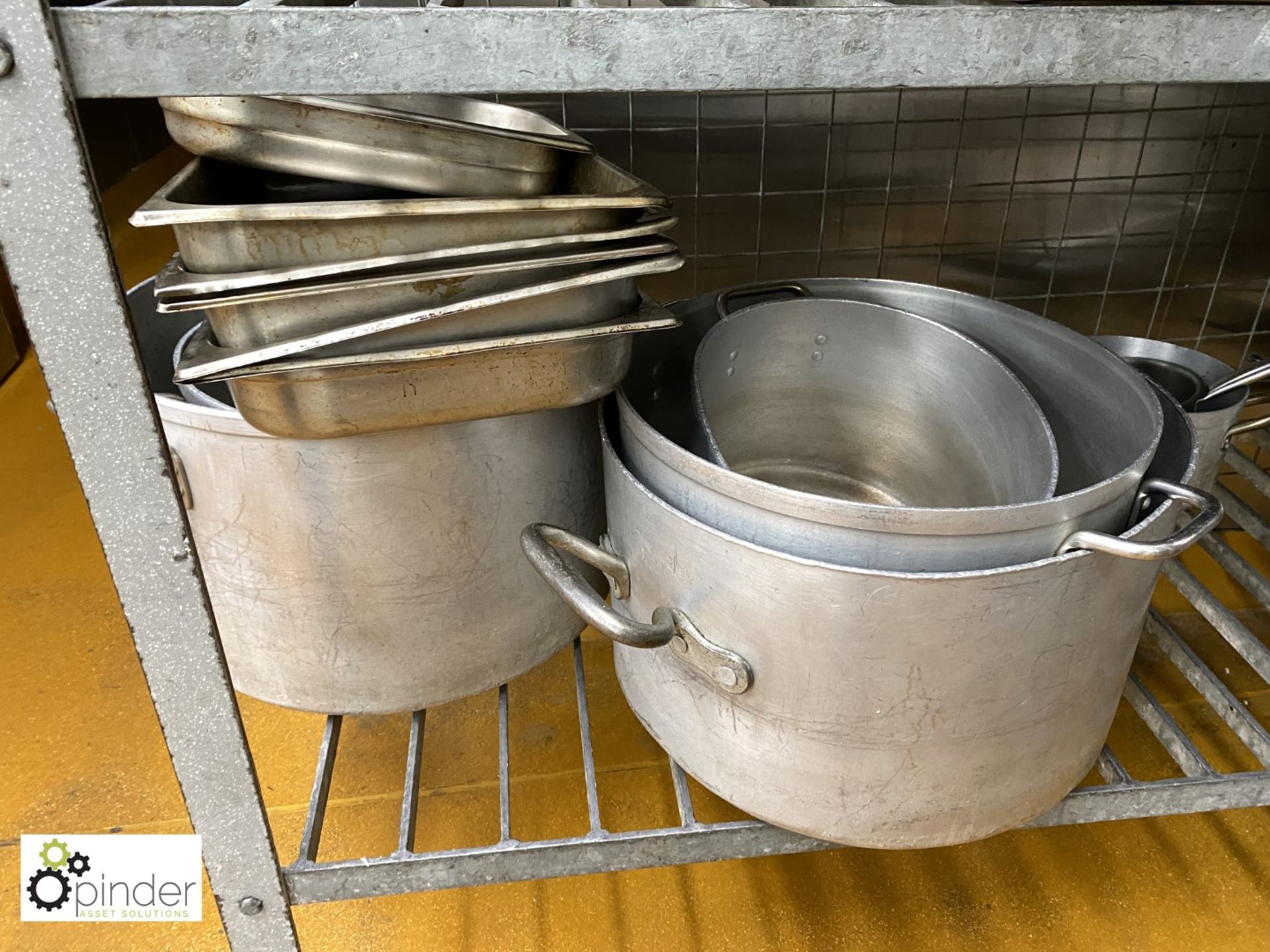 Large quantity Cooking Pots, Trays, etc, to rack (located in Pot Wash Room, Basement) **** please - Image 8 of 8