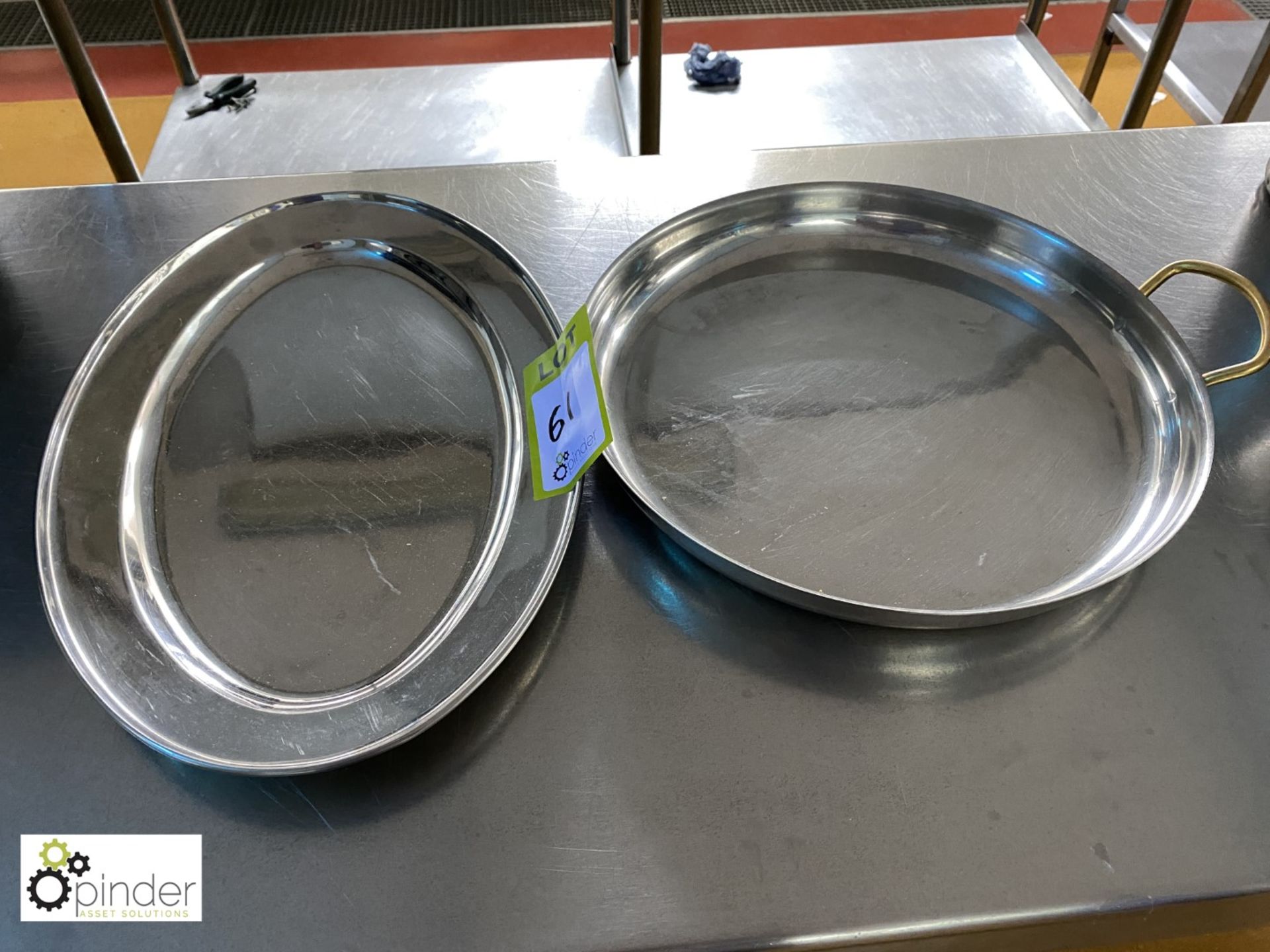 2 various Serving Trays (located in Main Kitchen, Basement) **** please note this lot needs to be