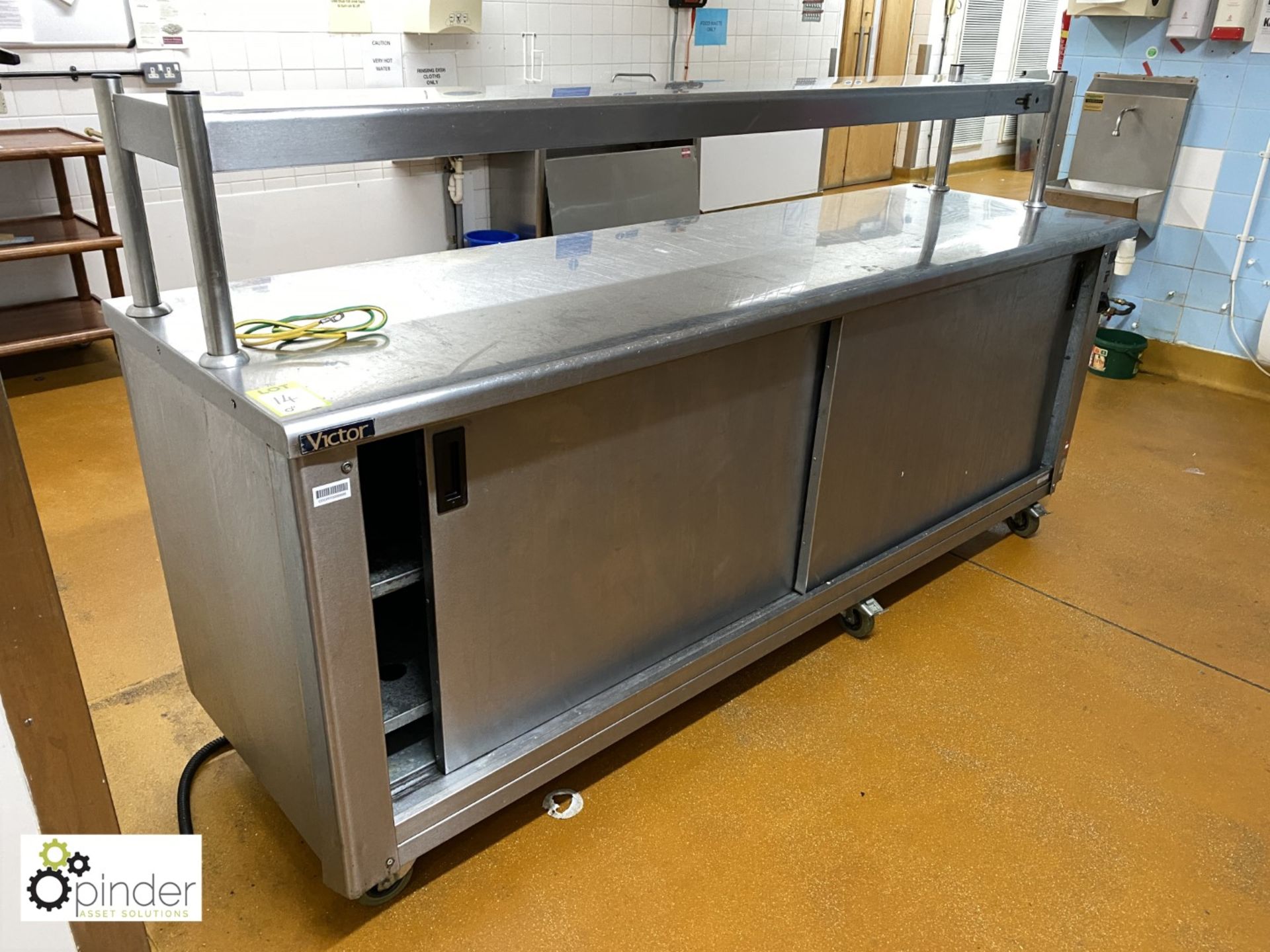 Victor stainless steel Heated Servery, 2300mm x 700mm, with heated gantry, 415volts (located in Main - Image 2 of 2