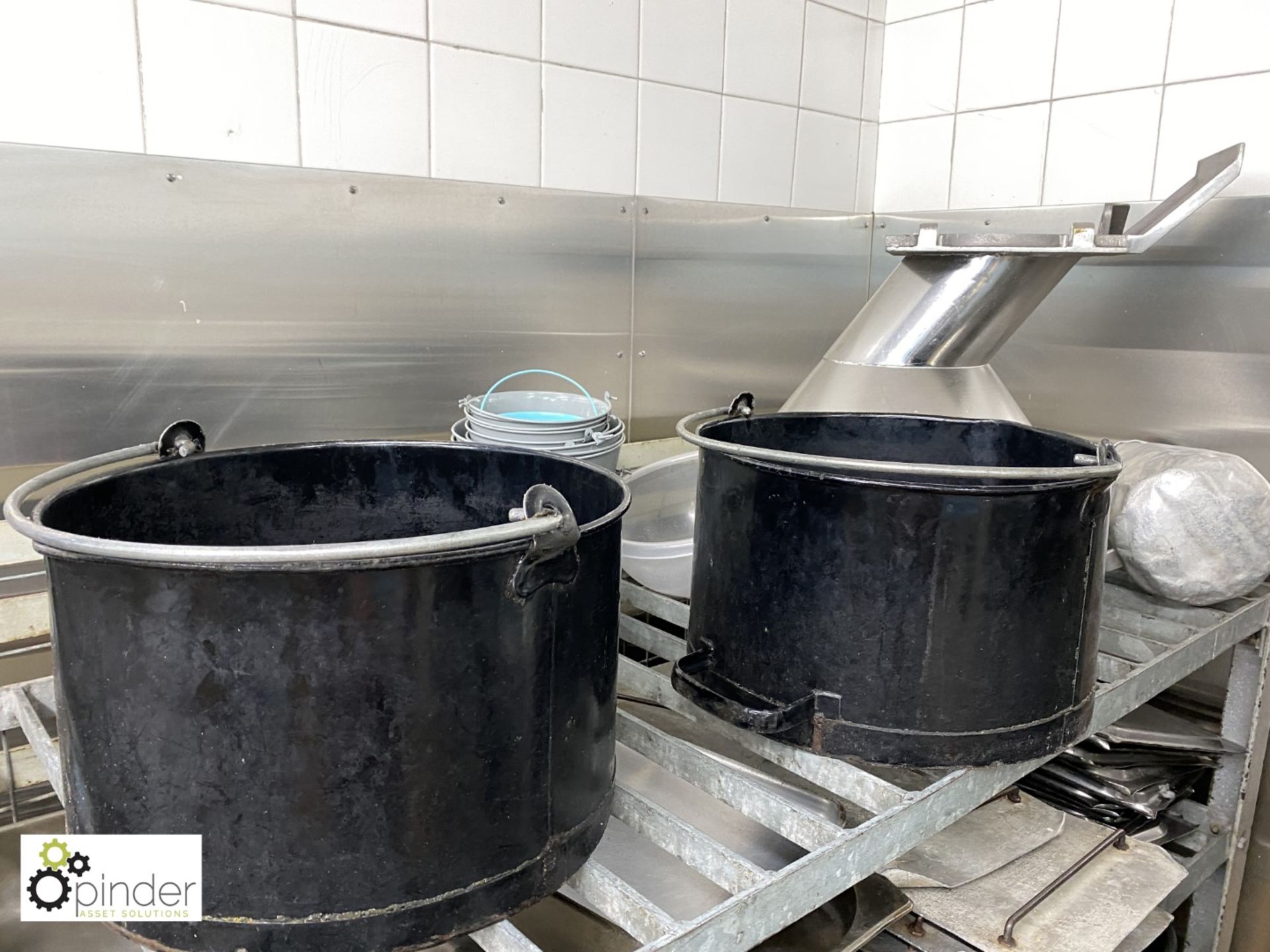 Large quantity Cooking Pots, Trays, etc, to rack (located in Pot Wash Room, Basement) **** please - Image 2 of 8