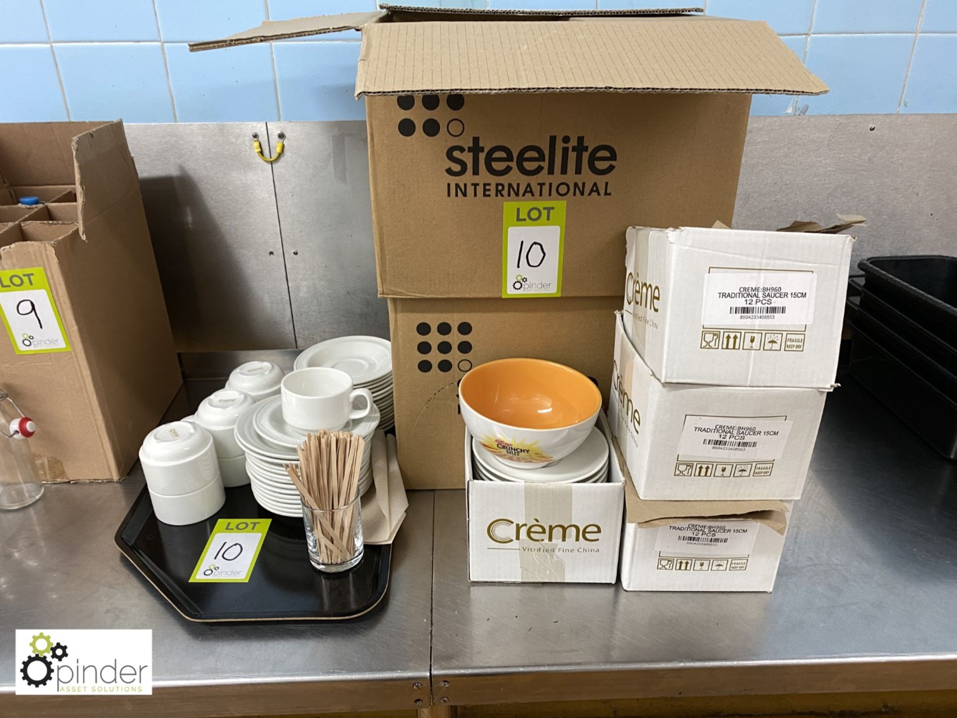 Quantity Steelite Coffee Cups and Saucers (located in Main Kitchen, Basement) **** please note