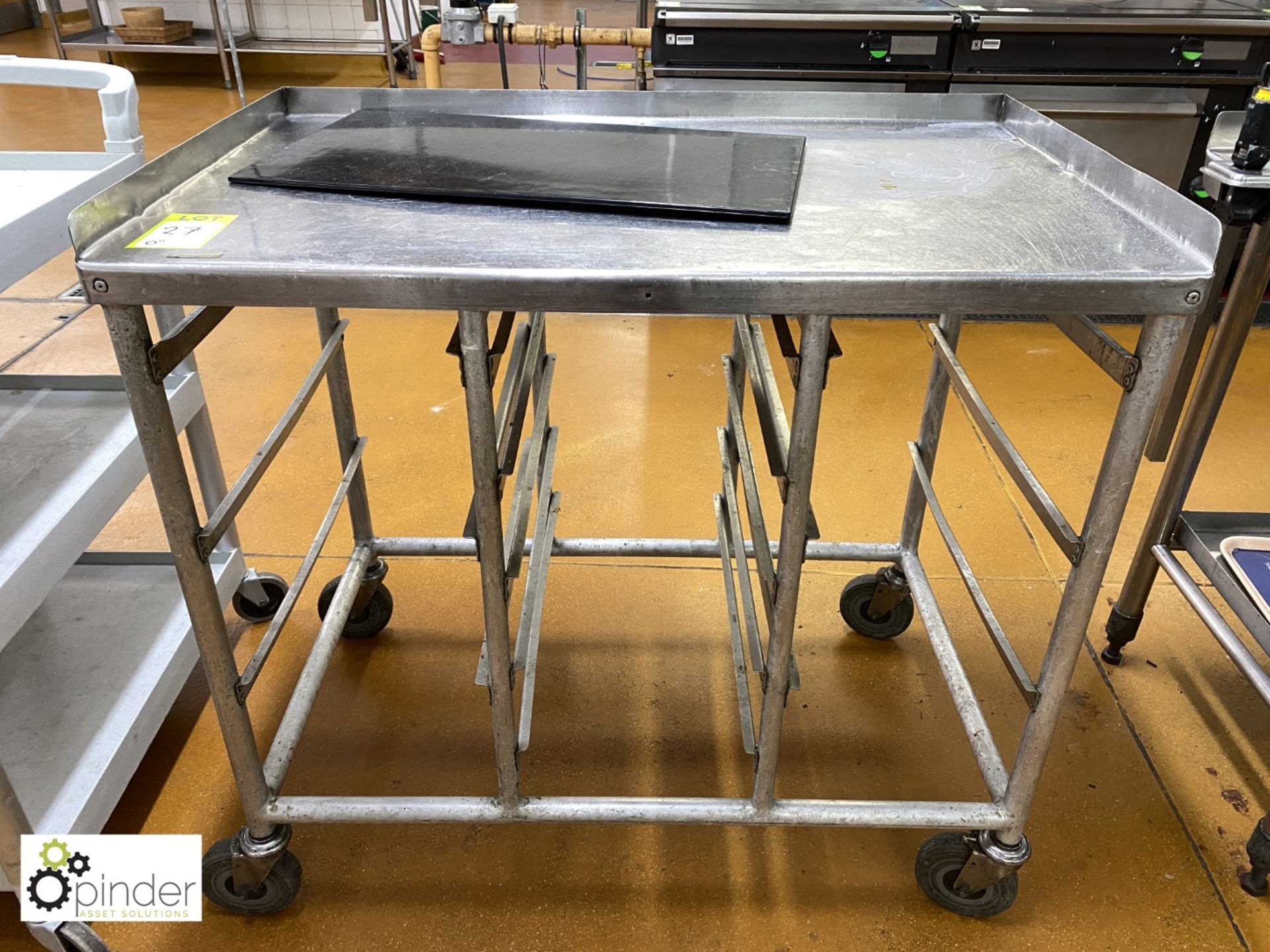 Stainless steel top tubular framed Tray Cart, 980mm x 600mm (located in Main Kitchen, Basement) ****