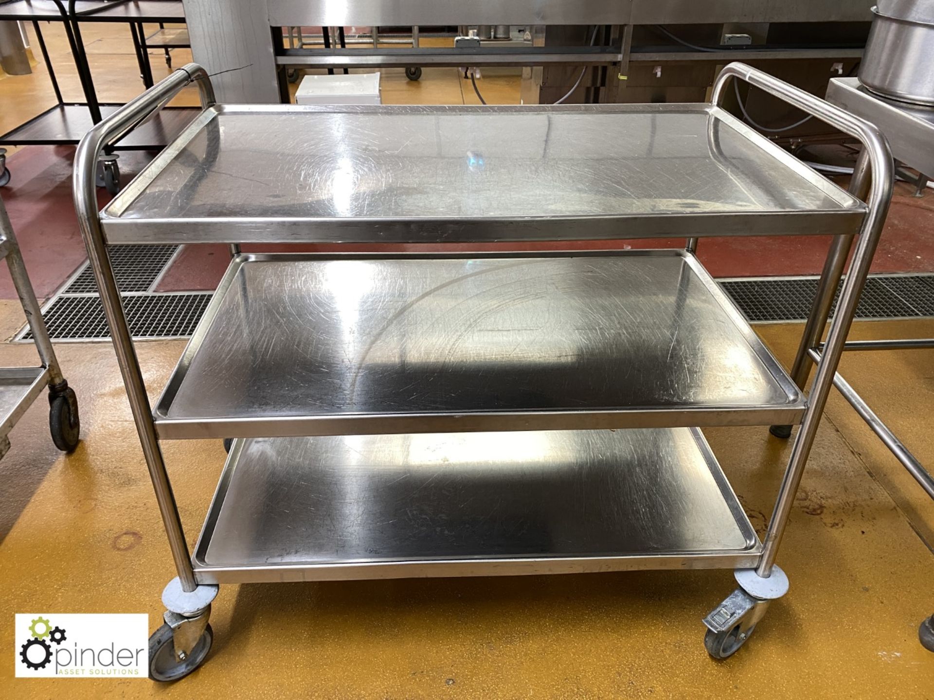 Stainless steel tubular framed 3-tier Serving Trolley (located in Main Kitchen, Basement) ****