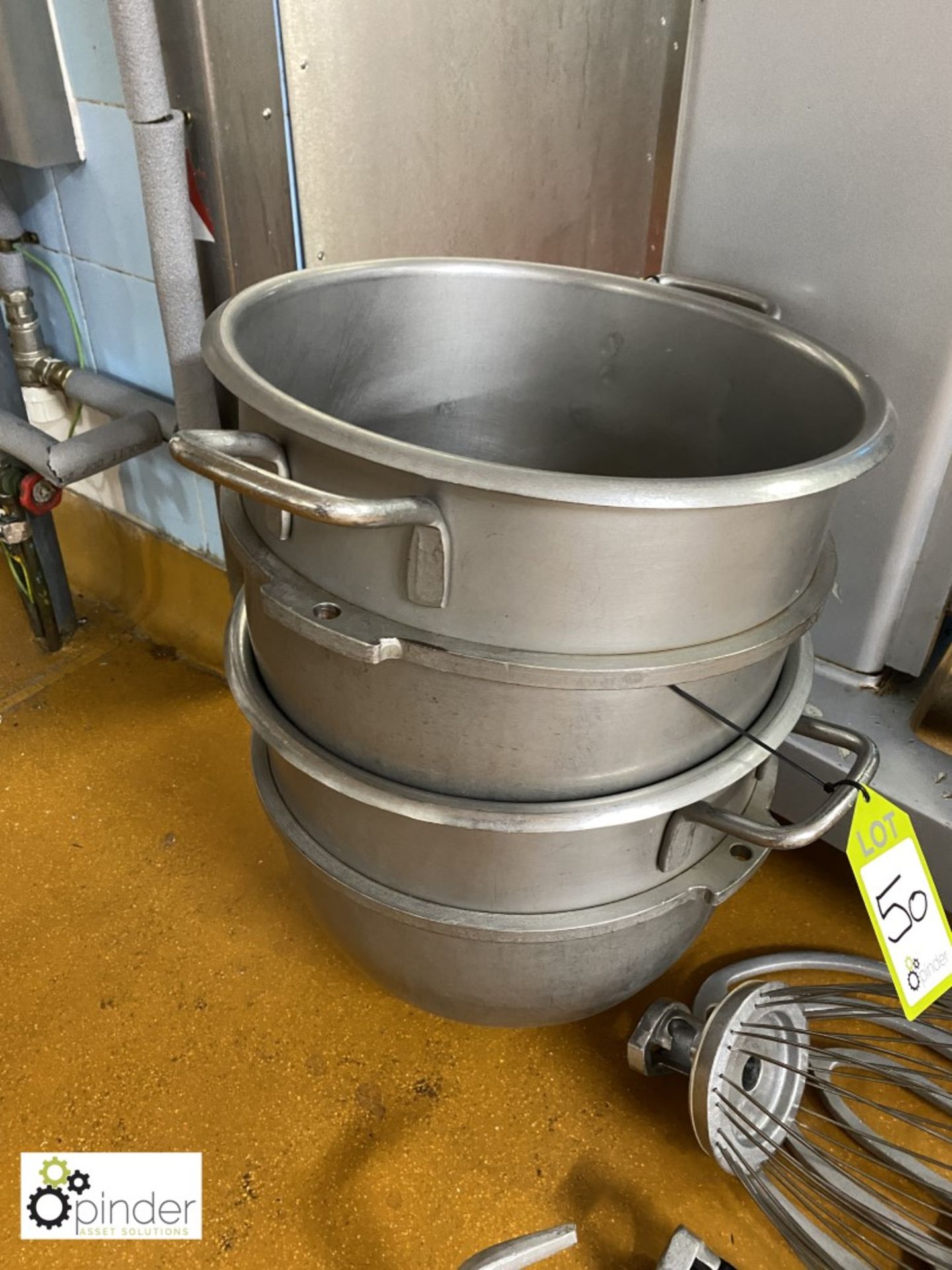 Hobart H300 floor standing Planetary Food Mixer, 415volts, with 3 bowls, whisk, 3 various paddles - Image 4 of 6