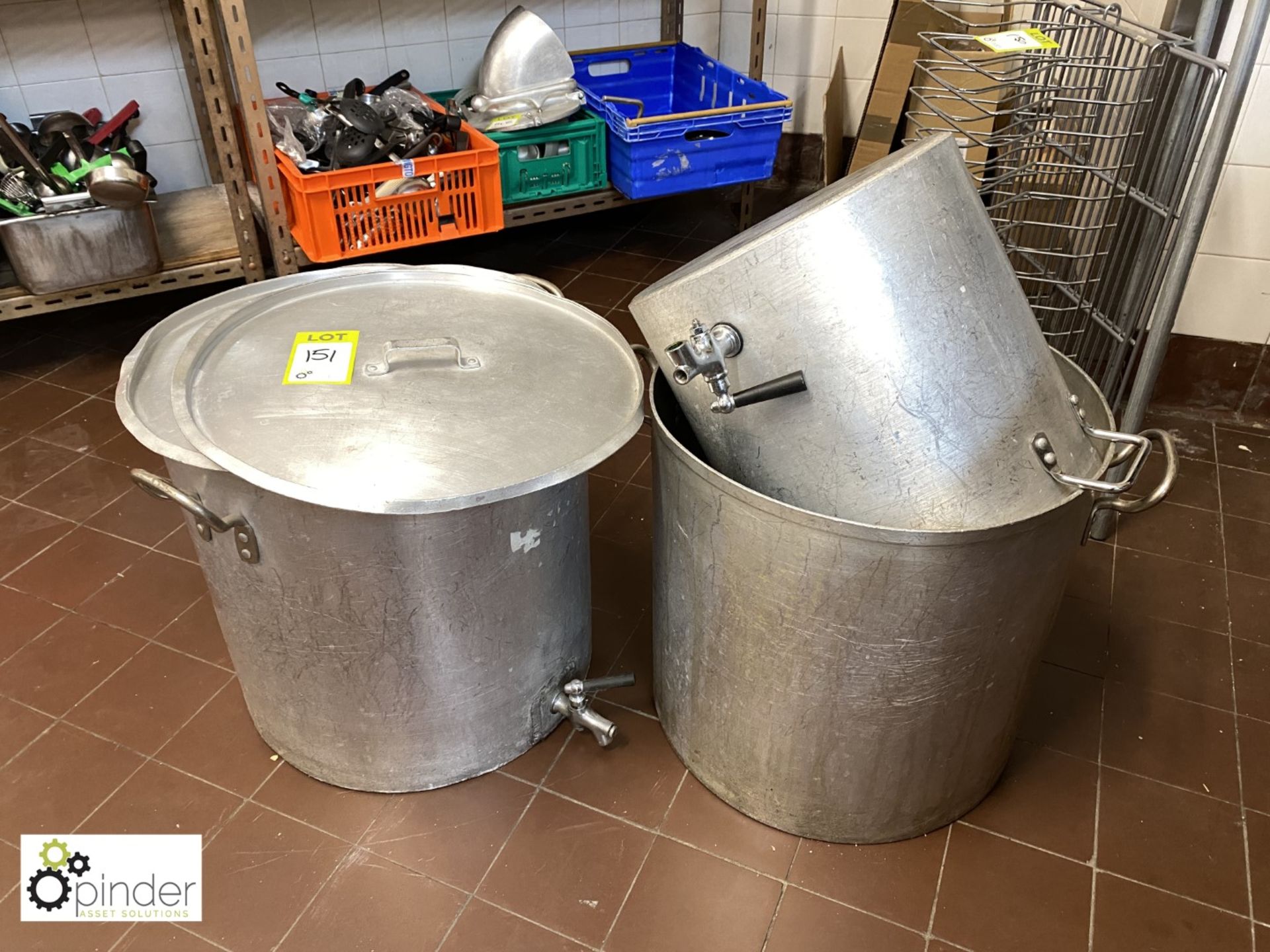 3 large Cooking Pots (located in Corner Stock Room, Basement) **** please note this lot needs to - Image 2 of 2