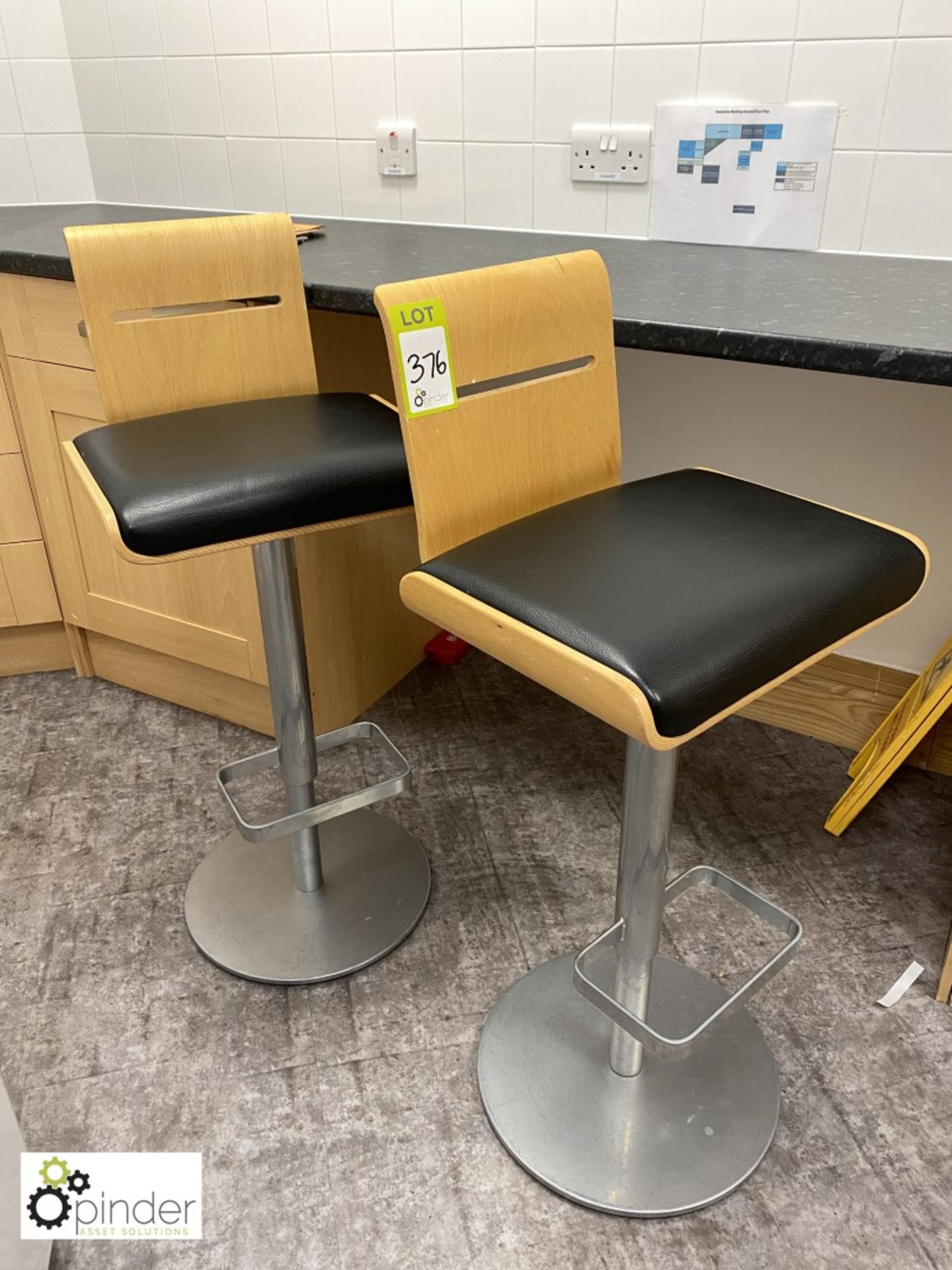 2 swivel Breakfast Stools (located in Kitchen, 4th Floor) **** please note this lot needs to be