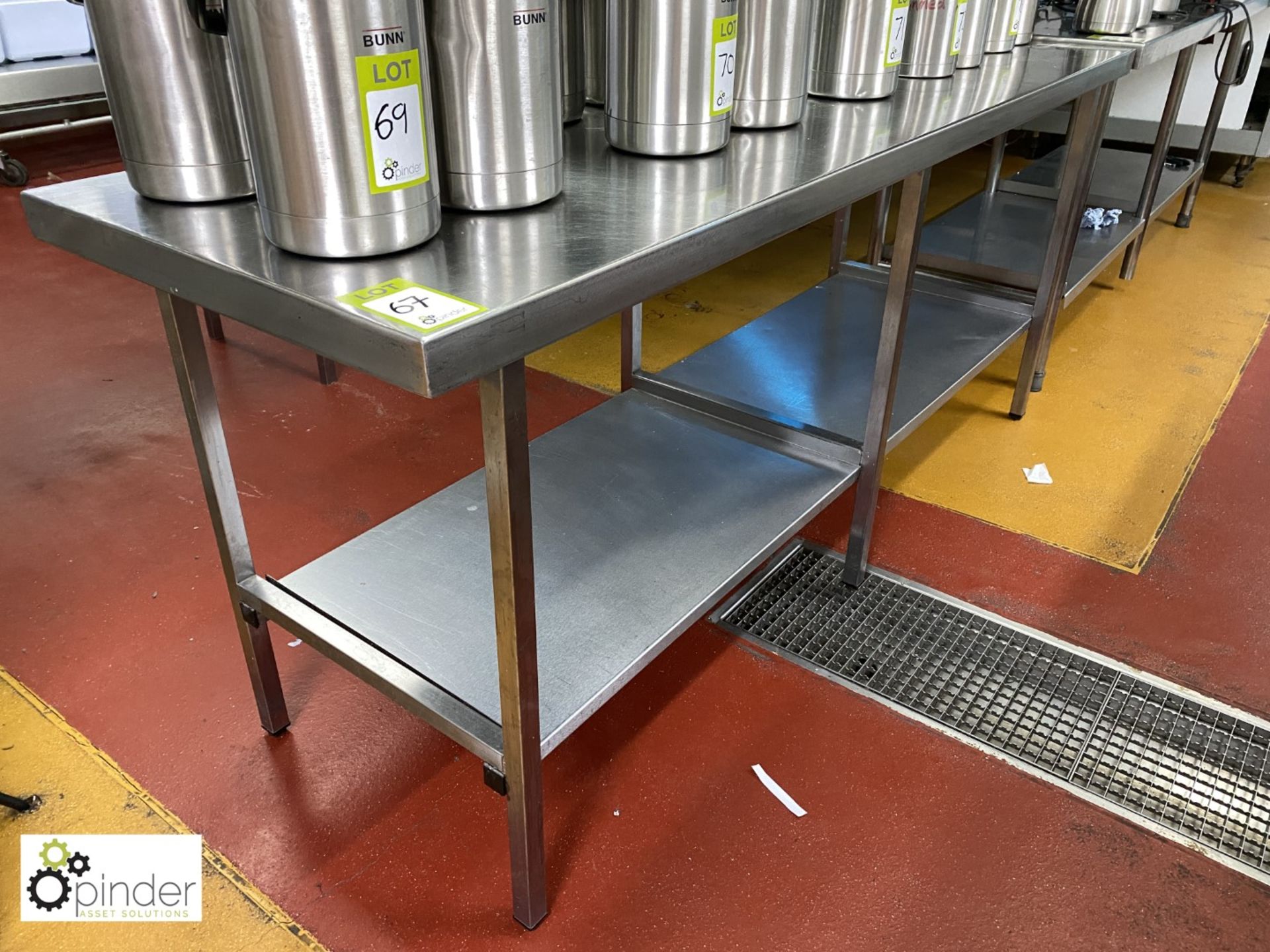 Stainless steel Preparation Table, 2000mm x 600mm, with under shelf (located in Main Kitchen,