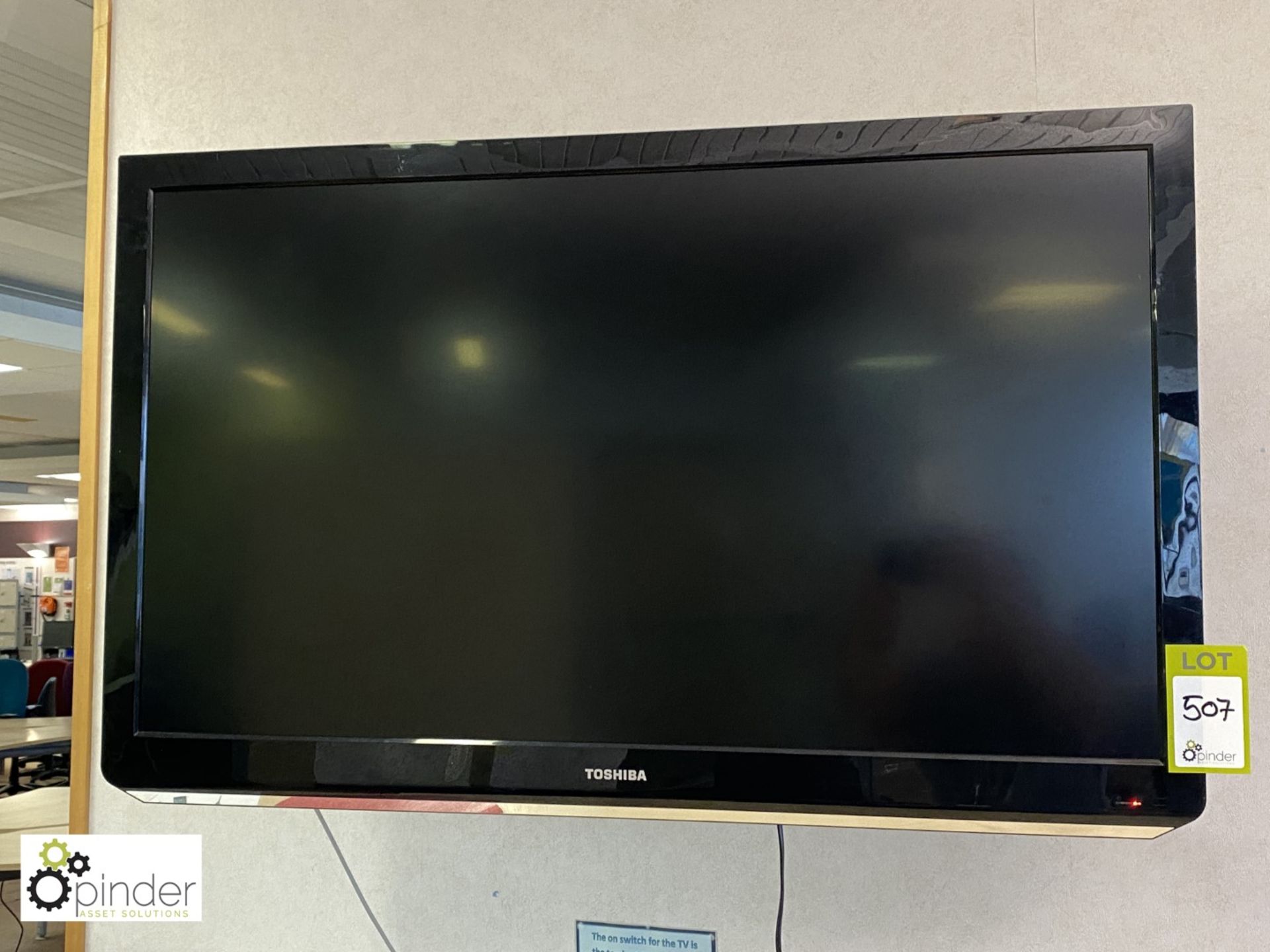 Toshiba 42in LCD TV, with wall bracket (located in Main Office, 3rd Floor) **** please note this lot