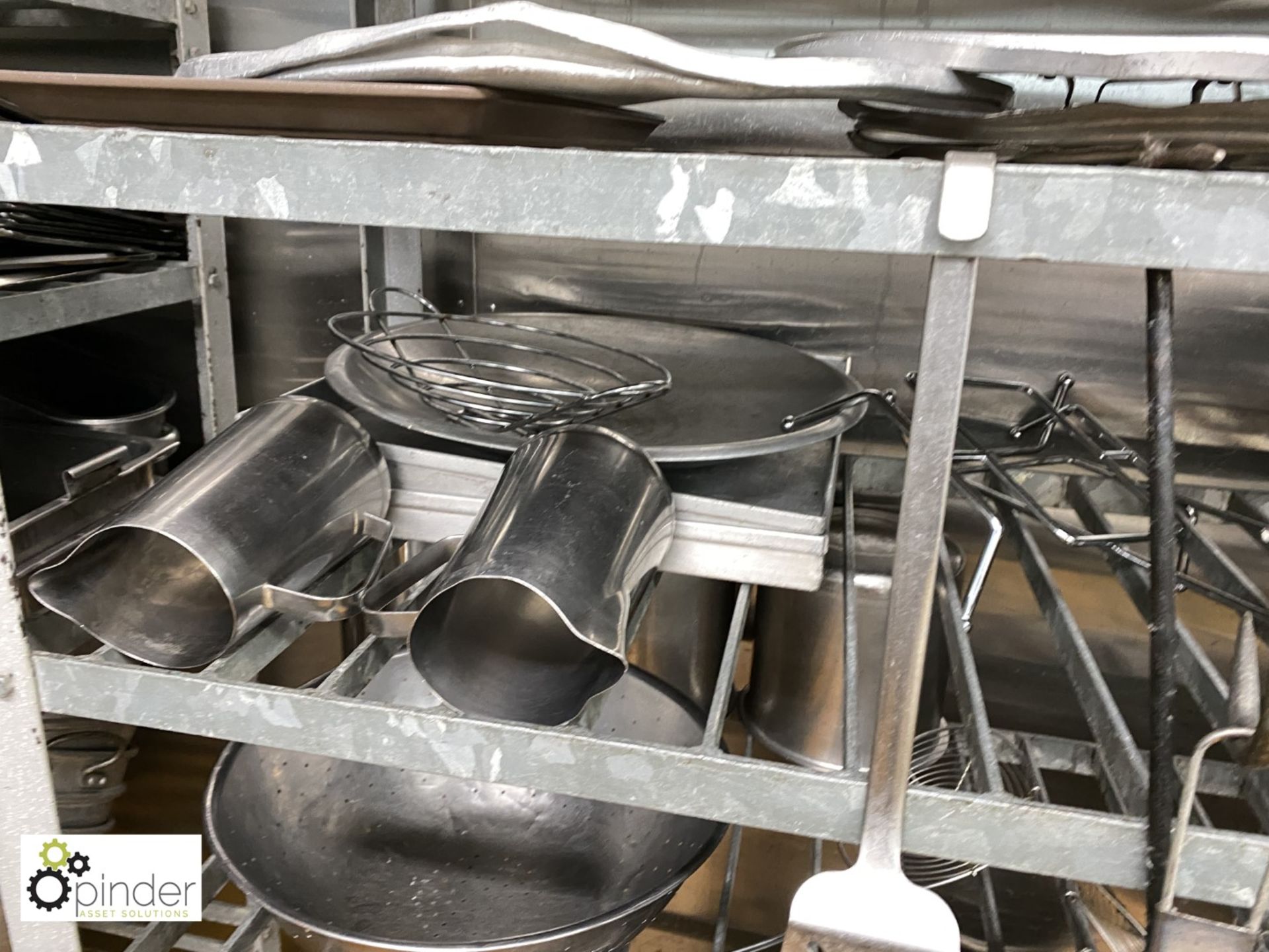 Large quantity Cooking Pots, Sieves, Trays, Pans, etc, to rack (located in Pot Wash Room, - Image 6 of 11