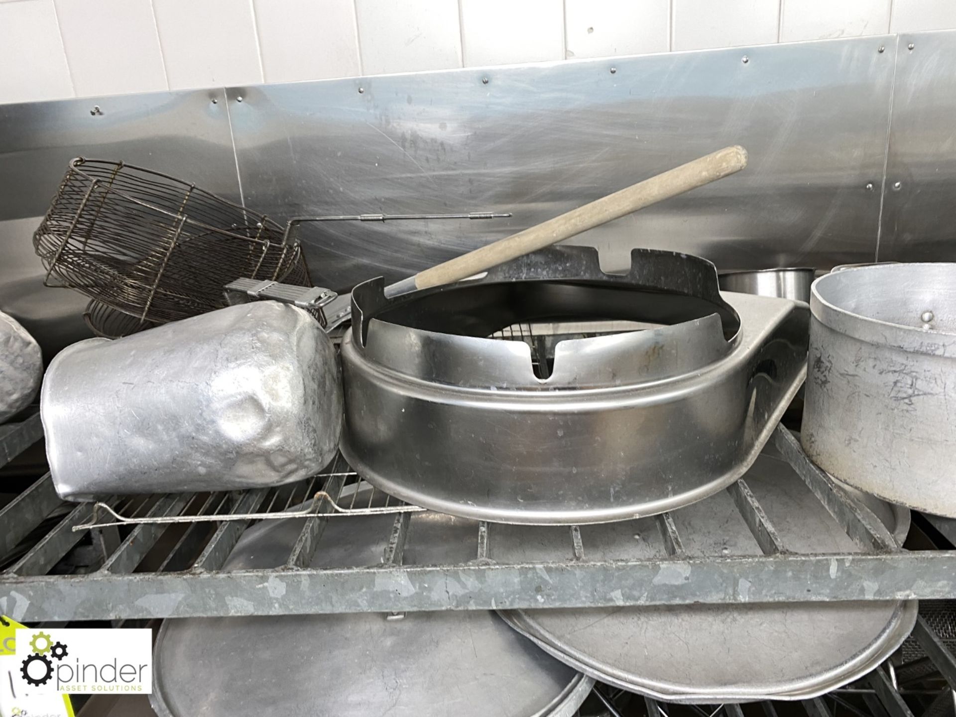 Large quantity Cooking Pots, Sieves, Trays, Pans, etc, to rack (located in Pot Wash Room, - Image 2 of 11