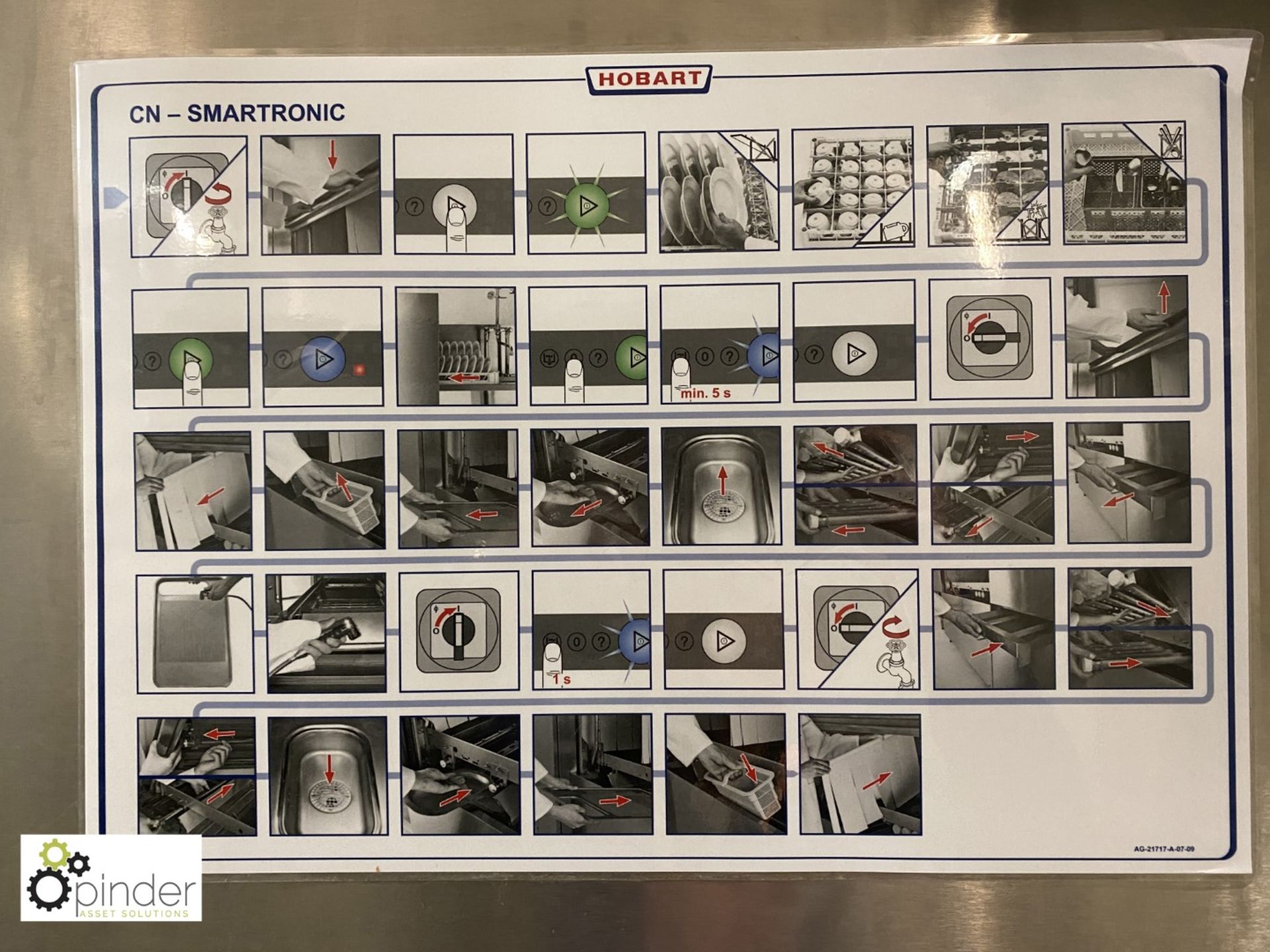 Hobart CN-L-A-CDS through feed Dishwasher, serial number 866702486, 415volts, with Jeyes YD10 dosing - Image 6 of 19