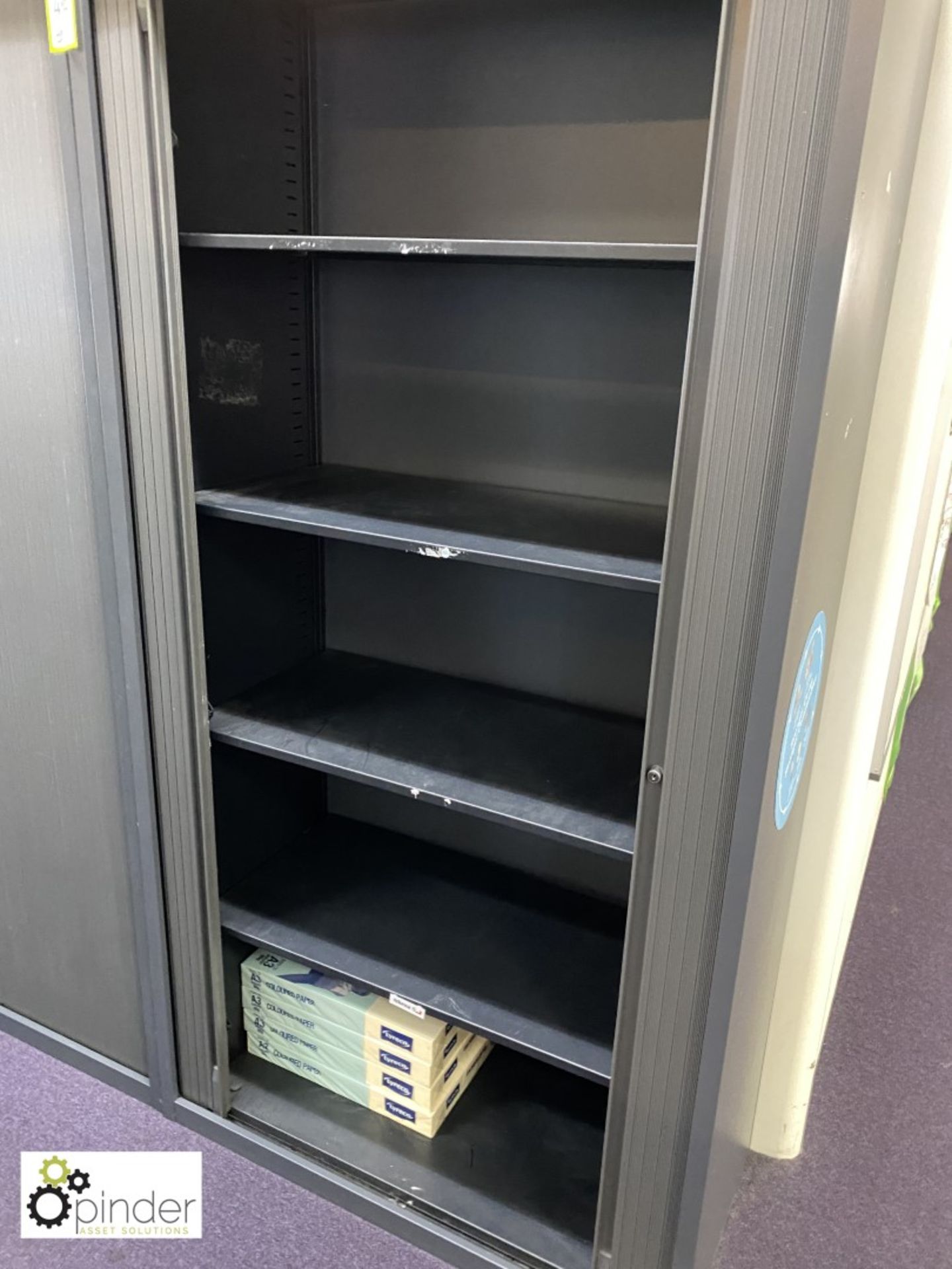 Steel tambour front Storage Cabinet, 1000mm x 470mm x 1920mm (located in Main Office, 3rd - Image 2 of 2