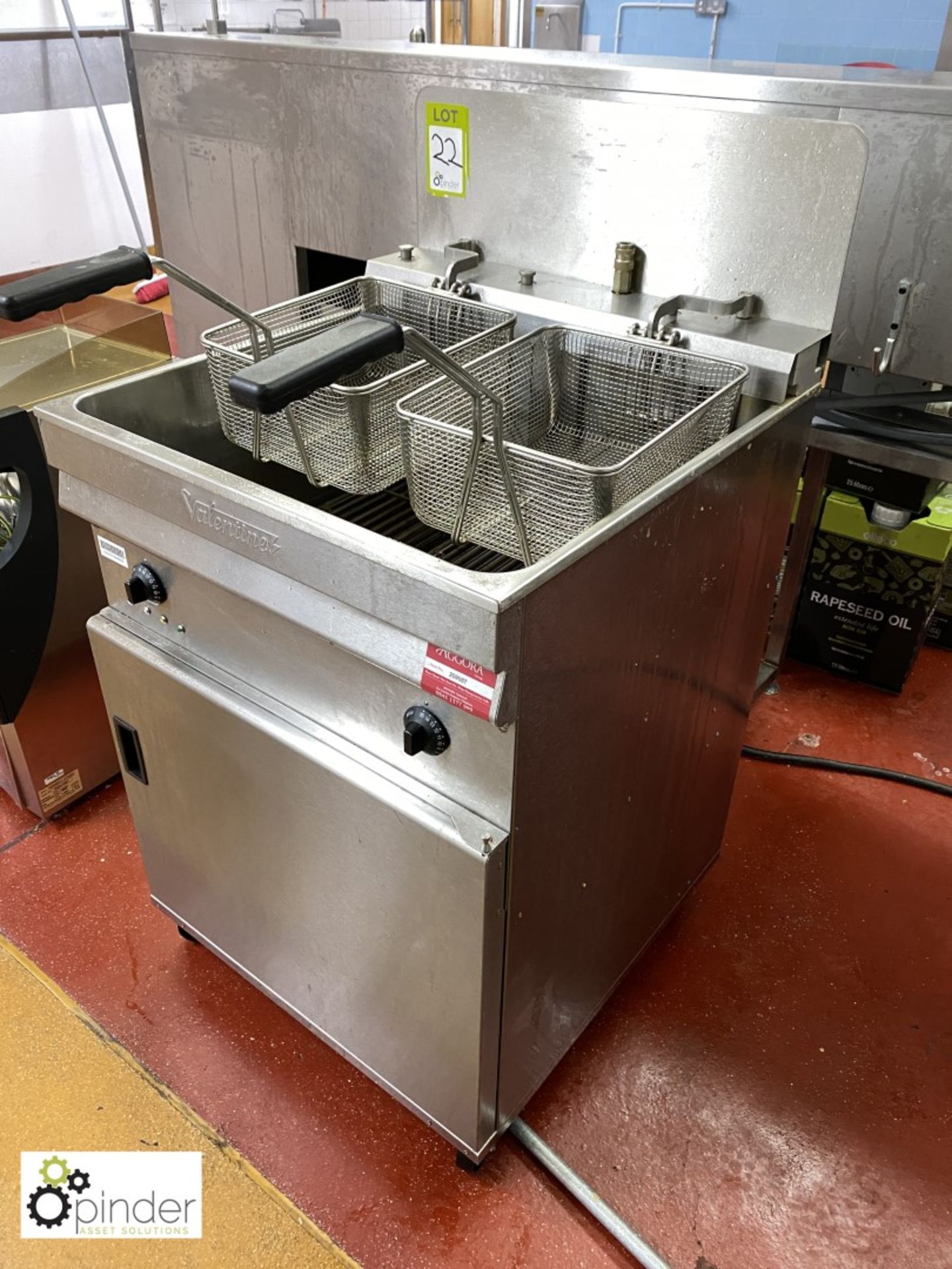 Valentine stainless steel twin basket Deep Fat Fryer, 415volts (located in Main Kitchen, - Image 3 of 3