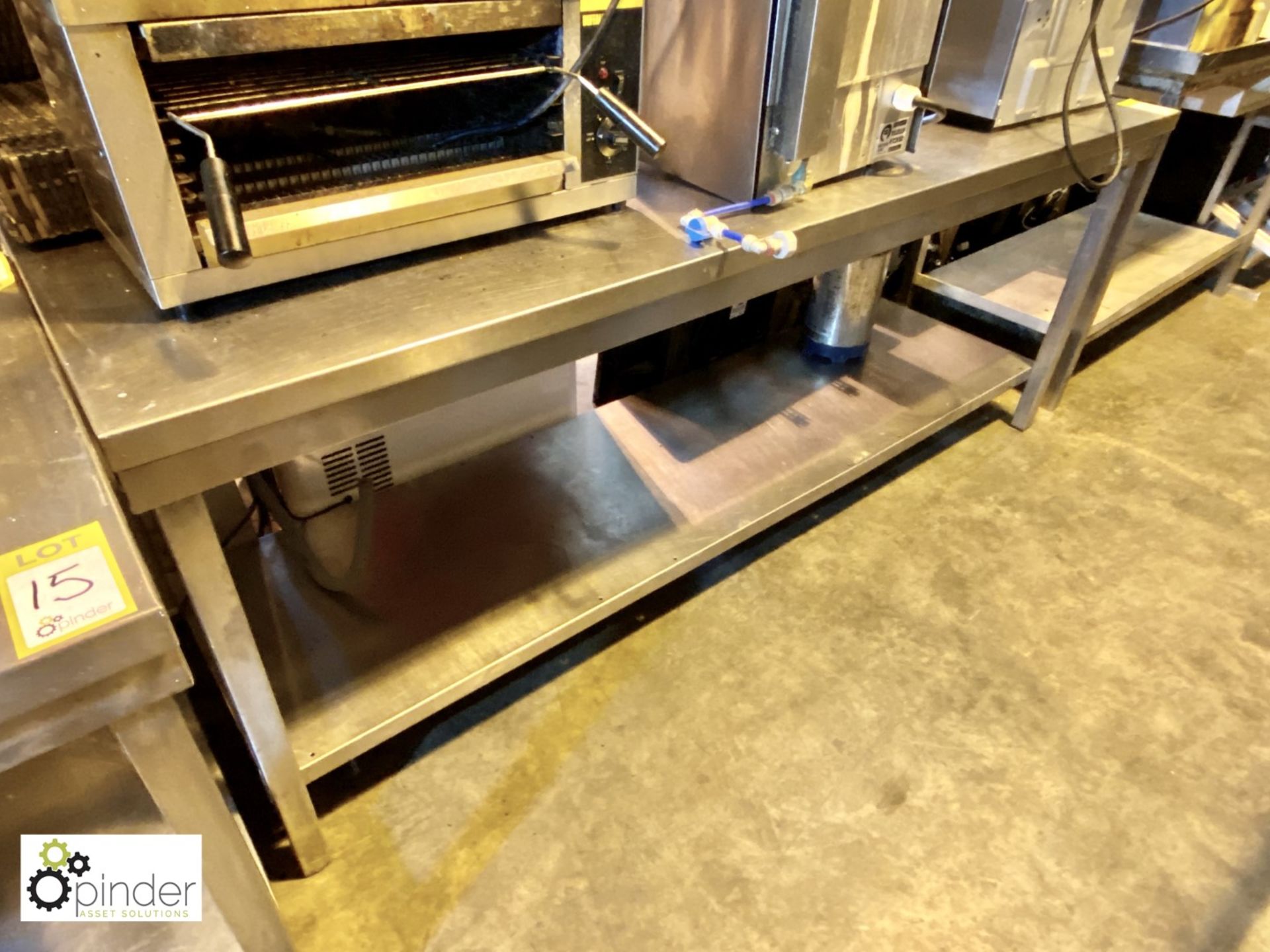 Stainless steel Preparation Table, 2100mm x 700mm, with undershelf