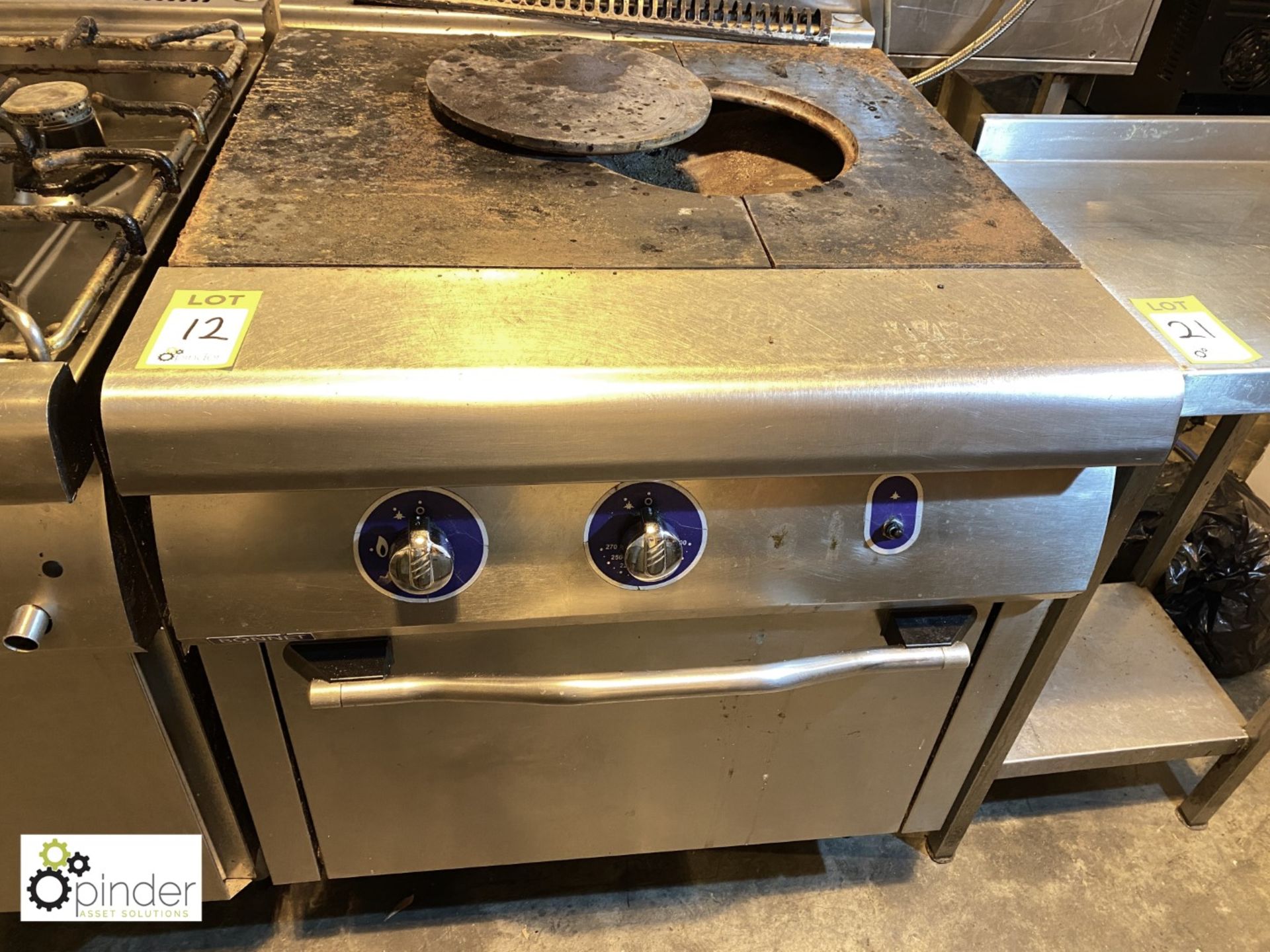 Bonnet stainless steel gas fired single door Contact Oven, 800mm x 940mm