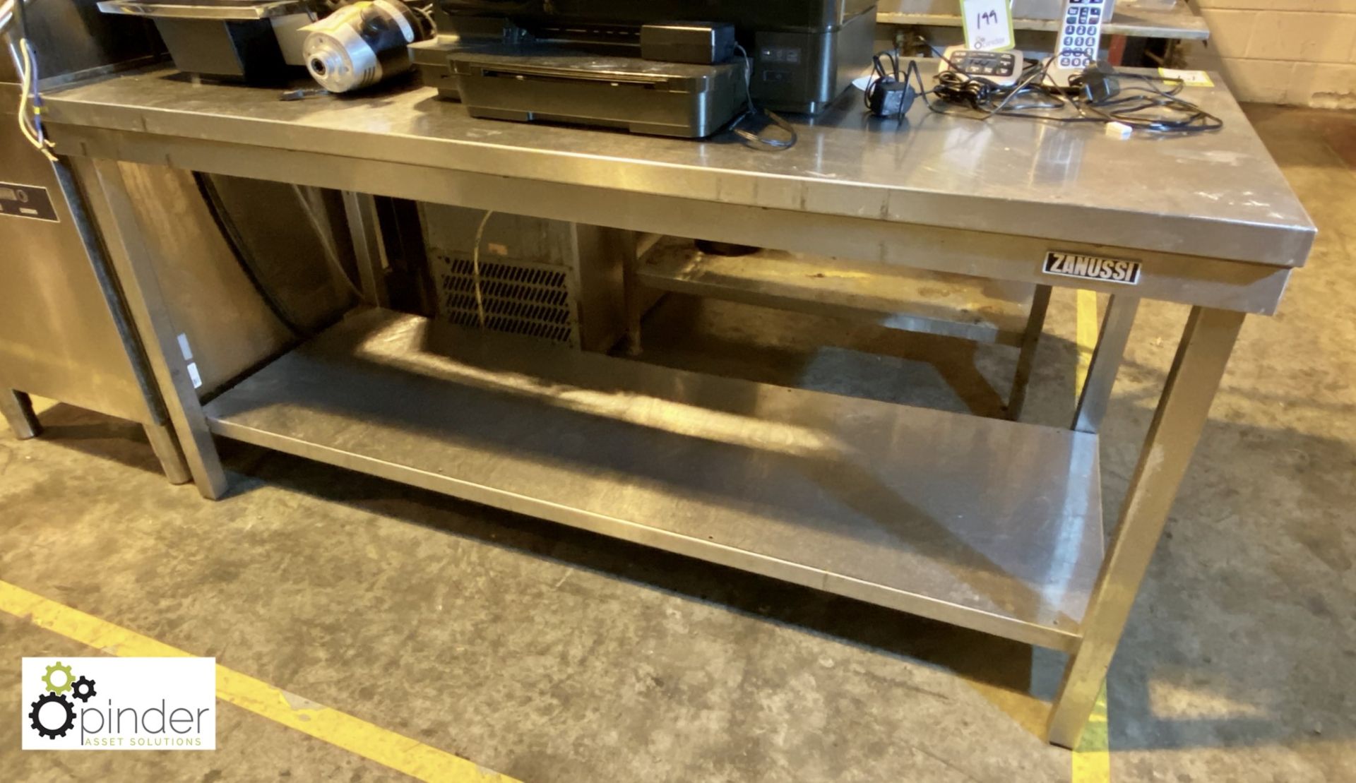 Stainless steel Preparation Table, 1750mm x 700mm, with undershelf