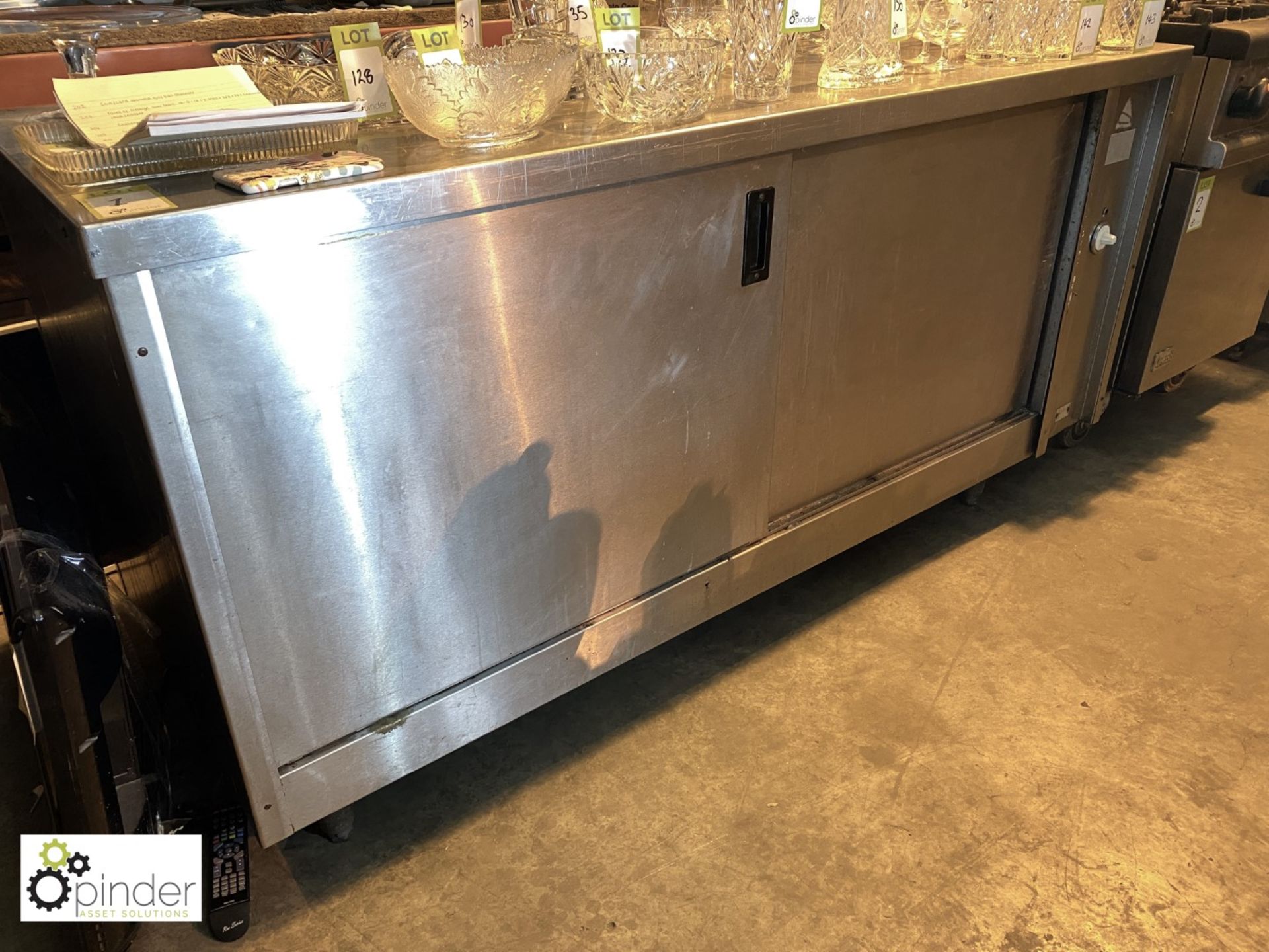 Stainless steel double door Heated Cabinet, 1900mm x 700mm