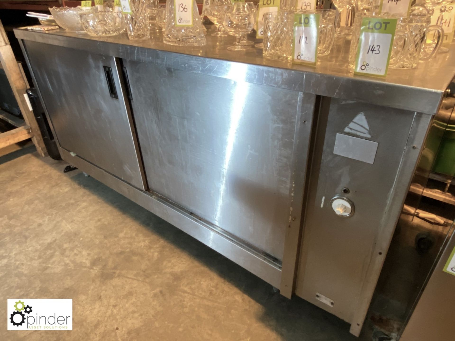 Stainless steel double door Heated Cabinet, 1900mm x 700mm - Image 2 of 2
