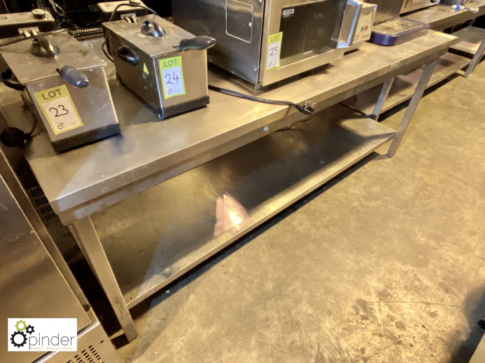 Stainless steel Preparation Table, 2100mm x 700mm, with undershelf