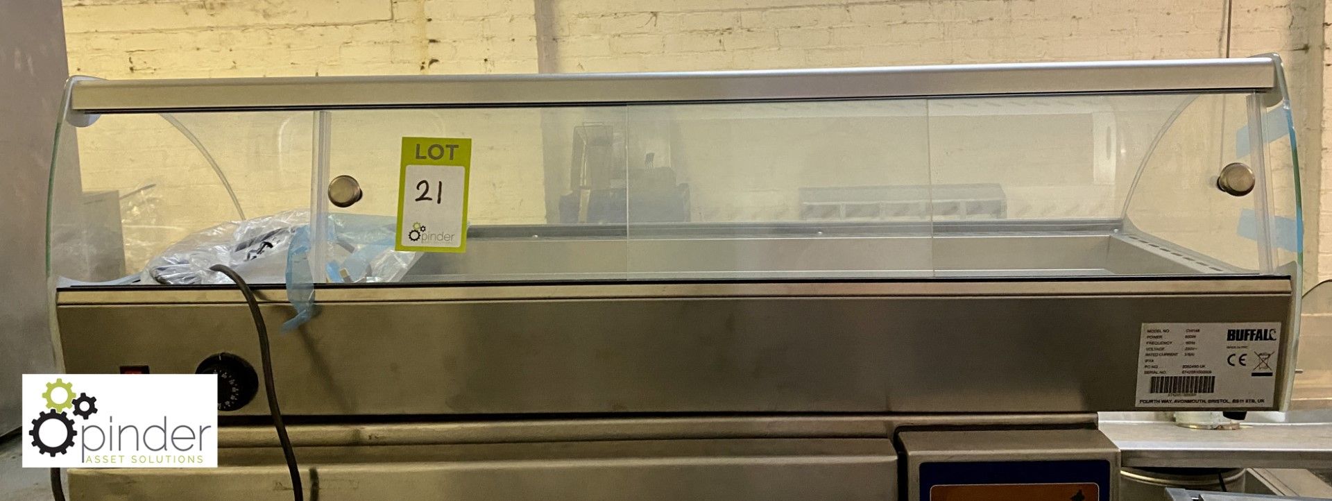 Buffalo CW148 countertop Heated Food Display, 1120mm, 240volts, unused