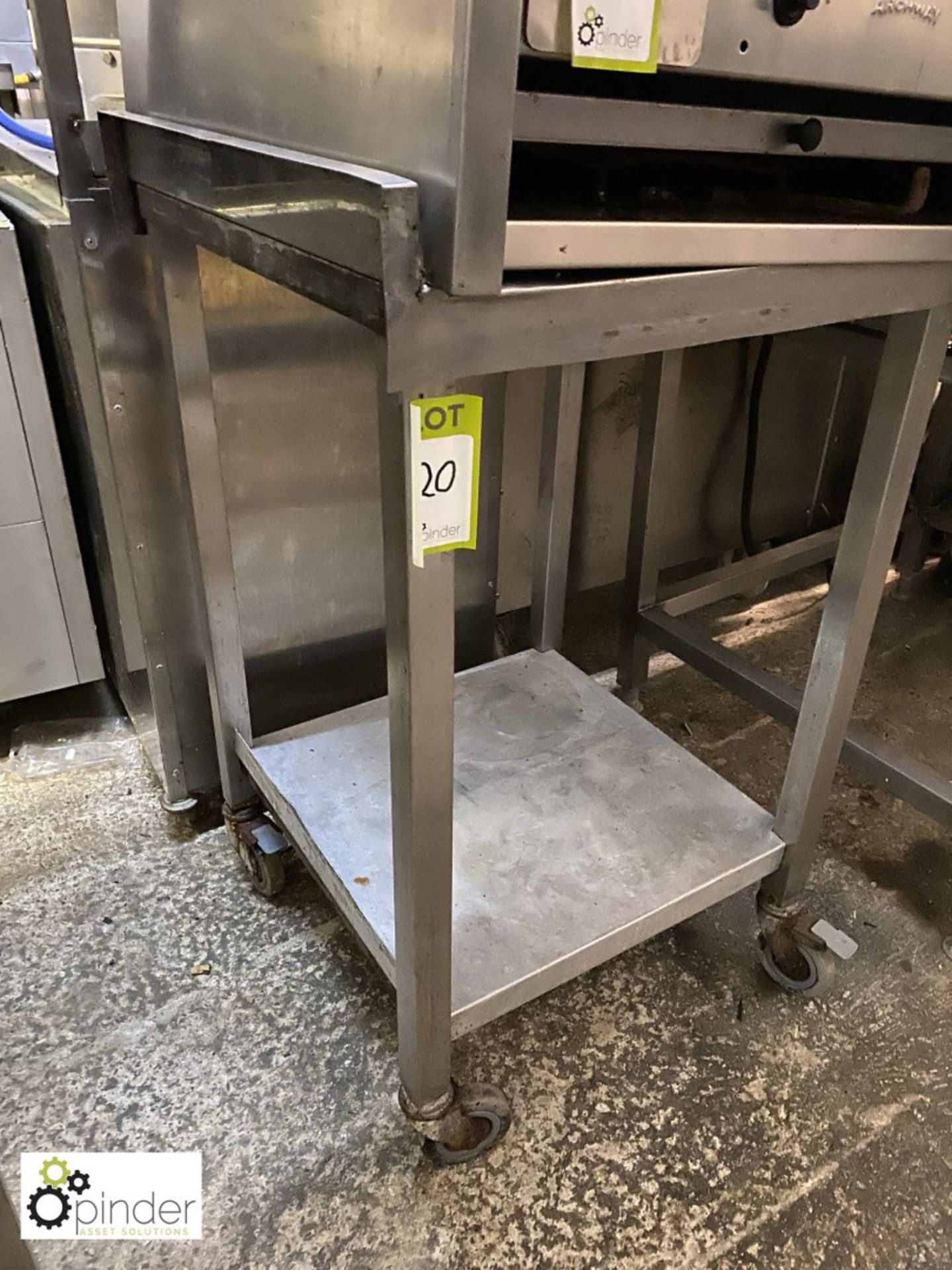 Stainless steel mobile Preparation Table, 600mm x 610mm x 900mm, with rear lip - Bild 2 aus 2