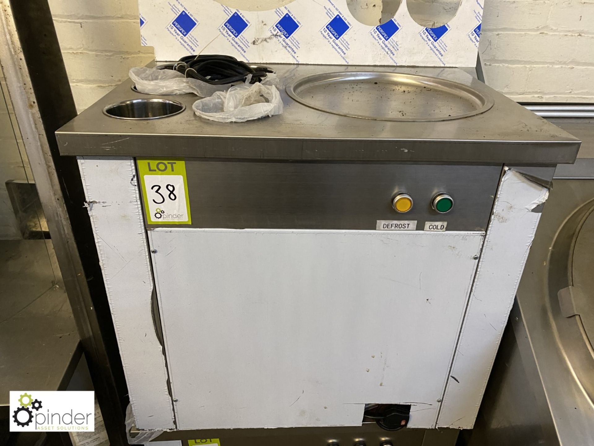 Stainless steel CBJX-1D6C fried Ice Cream Machine, 240volts, unused