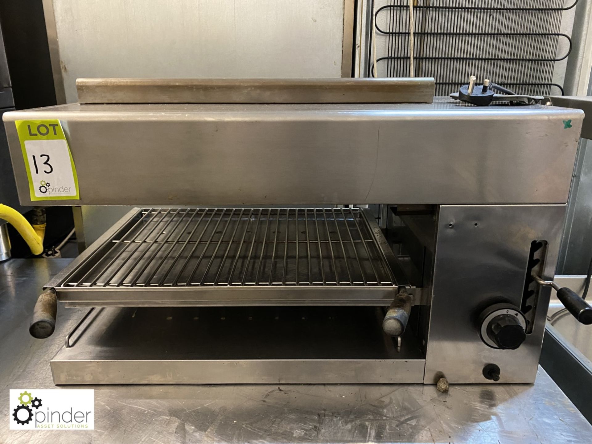 Stainless steel gas fired height adjustable Grill, 750mm x 400mm x 420mm