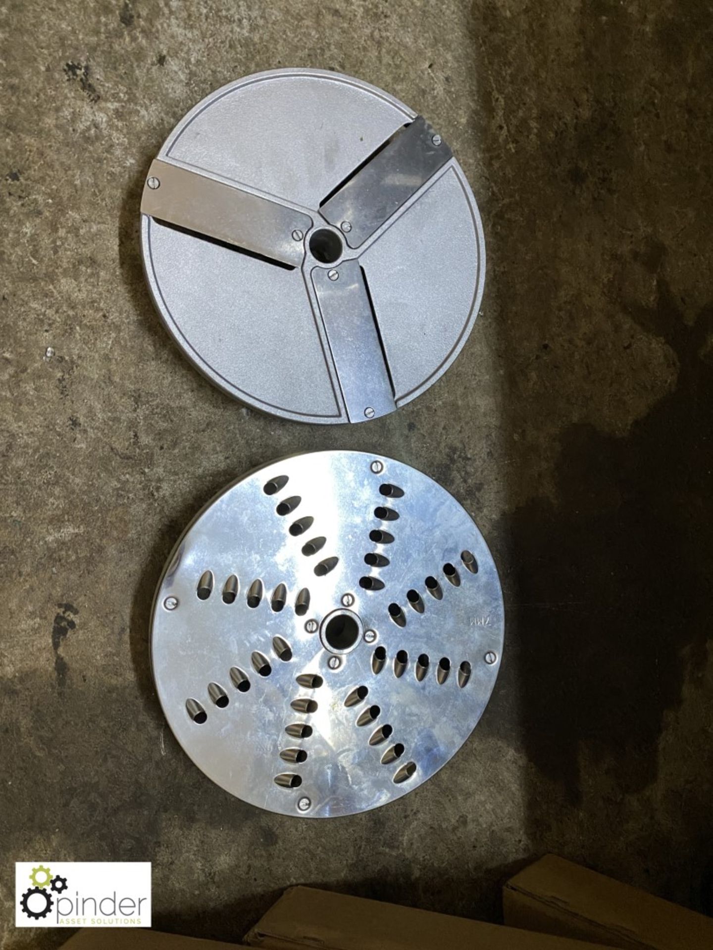 2 Slicing Plates, 8mm and 2mm, and Grating Plate, 2mm, boxed and unused