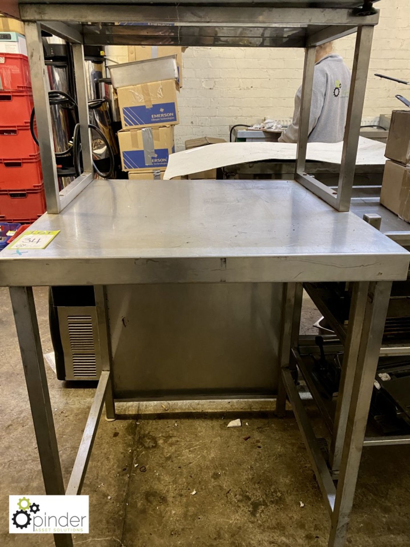 Stainless steel Preparation Table, 695mm x 700mm x 900mm, with additional shelf