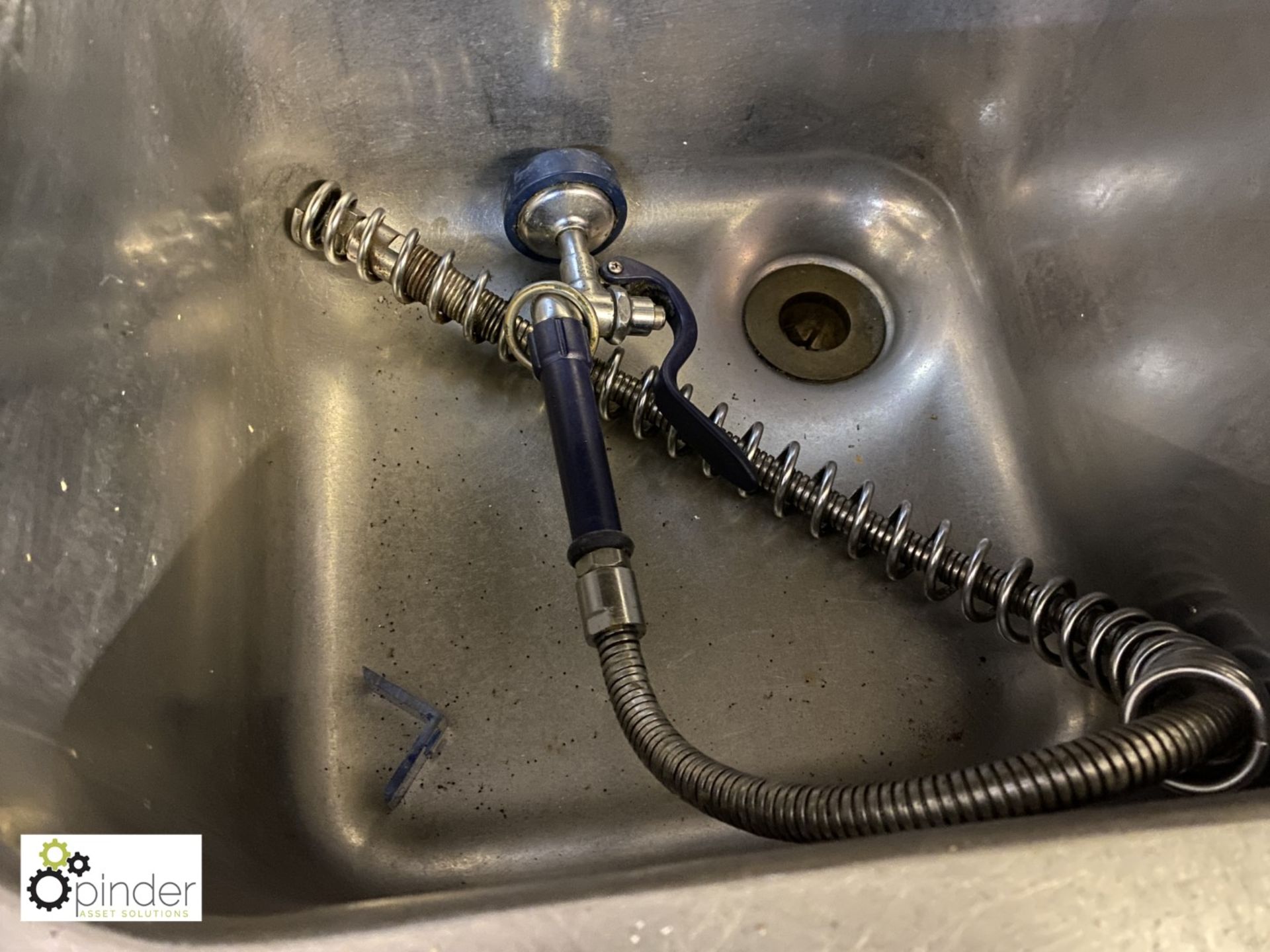 Stainless steel Sink, 1630mm x 700mm x 840mm, with tap and wash down gun - Image 3 of 3