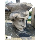 Yorkshire stone Carved Head of a Nobleman, approx. 9in x 6in