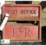 Original cast iron Front Panel of a Post Box, approx. 10in high X 10in wide