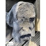18th Century carved Yorkshire stone Head of a Nobleman, approx. 8in high