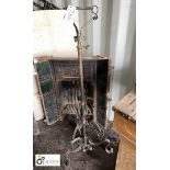 Original Art Nouveau / Arts & Crafts wrought iron and copper Lamp Stand, approx. 60in high