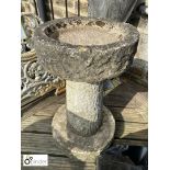 Victorian 3-piece Portland stone Bird Bath, approx. 27in high